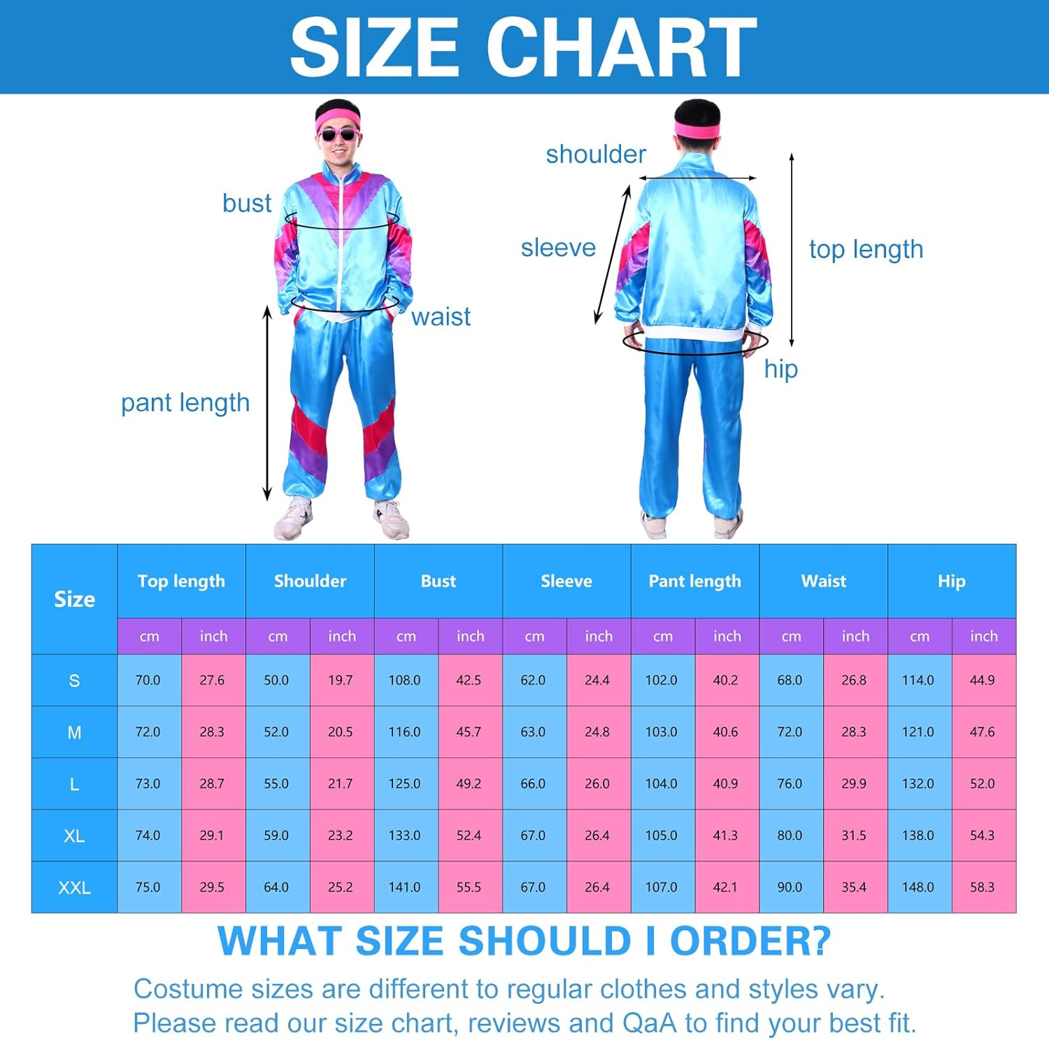 80S 90S Costume Men Women Retro 80S Tracksuit 1980S Disco Costume Fancy Dress Workout Costumes for Adult Shell Suit for Men Women Outfits Adults Halloween 90S Theme Party image number 6