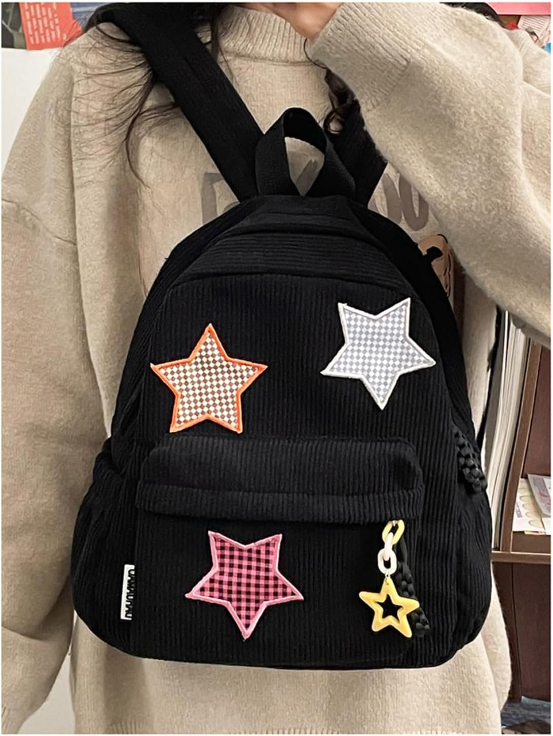 Star Backpack Kawaii Large Capacity Aesthetic Rucksack Cute Accessories Bag for Woman Light-Hearted Mori image number 4