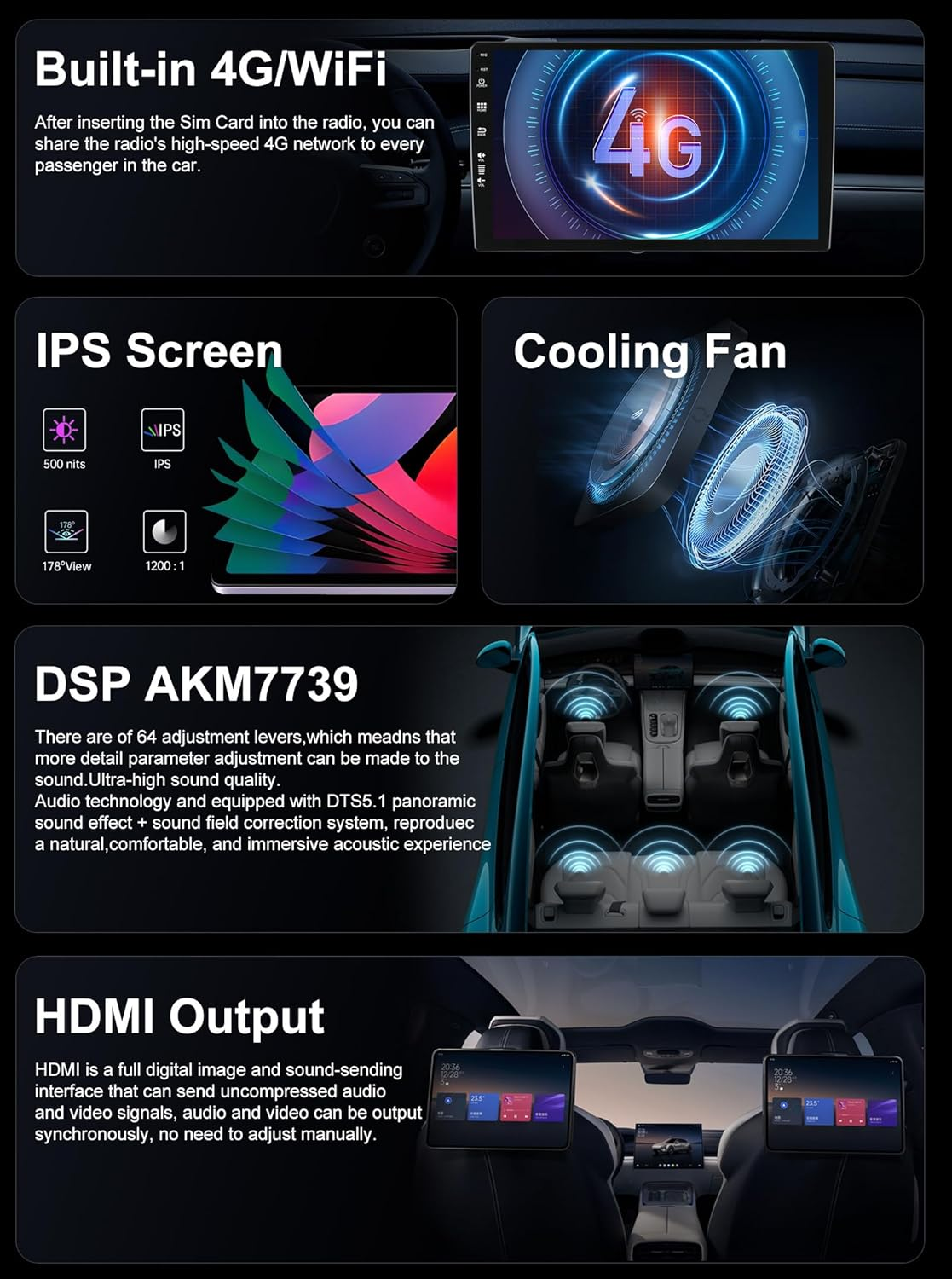 MISONDA 6G+128G Car Radio Stereo Player for Mazda 3 Axela 2014-2019 Built in DAB+/4G/HDMI Wifi IPS 9Inch Touch Screen GPS Navigation Head Unit Double Din Android 15 image number 3