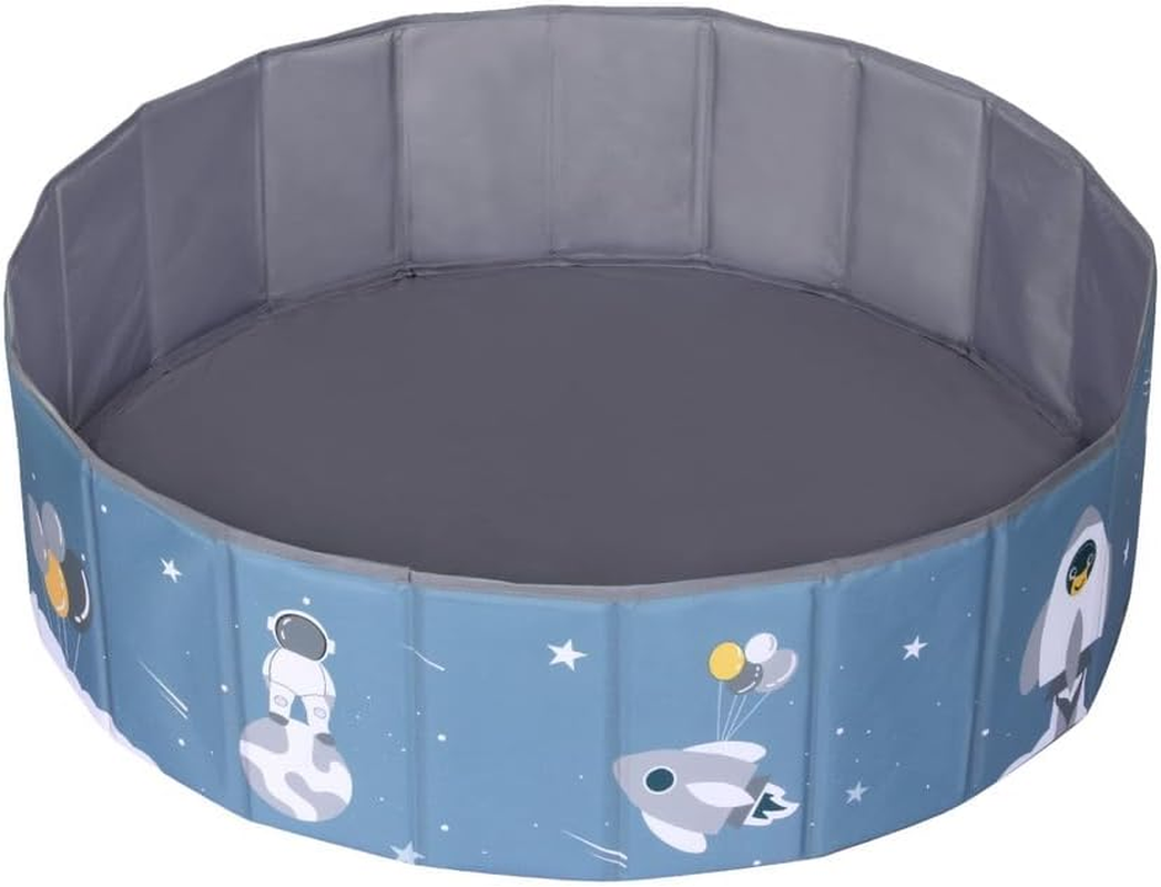 Keezi Ball Pit, 100 X 100 X 30Cm Foldable Foam Balls Pits Kids Soft Pool Playpen Barrier Ideal Gift Toys for Baby Children Toddlers, Suitable for 3-8 Years Old Blue image number 3