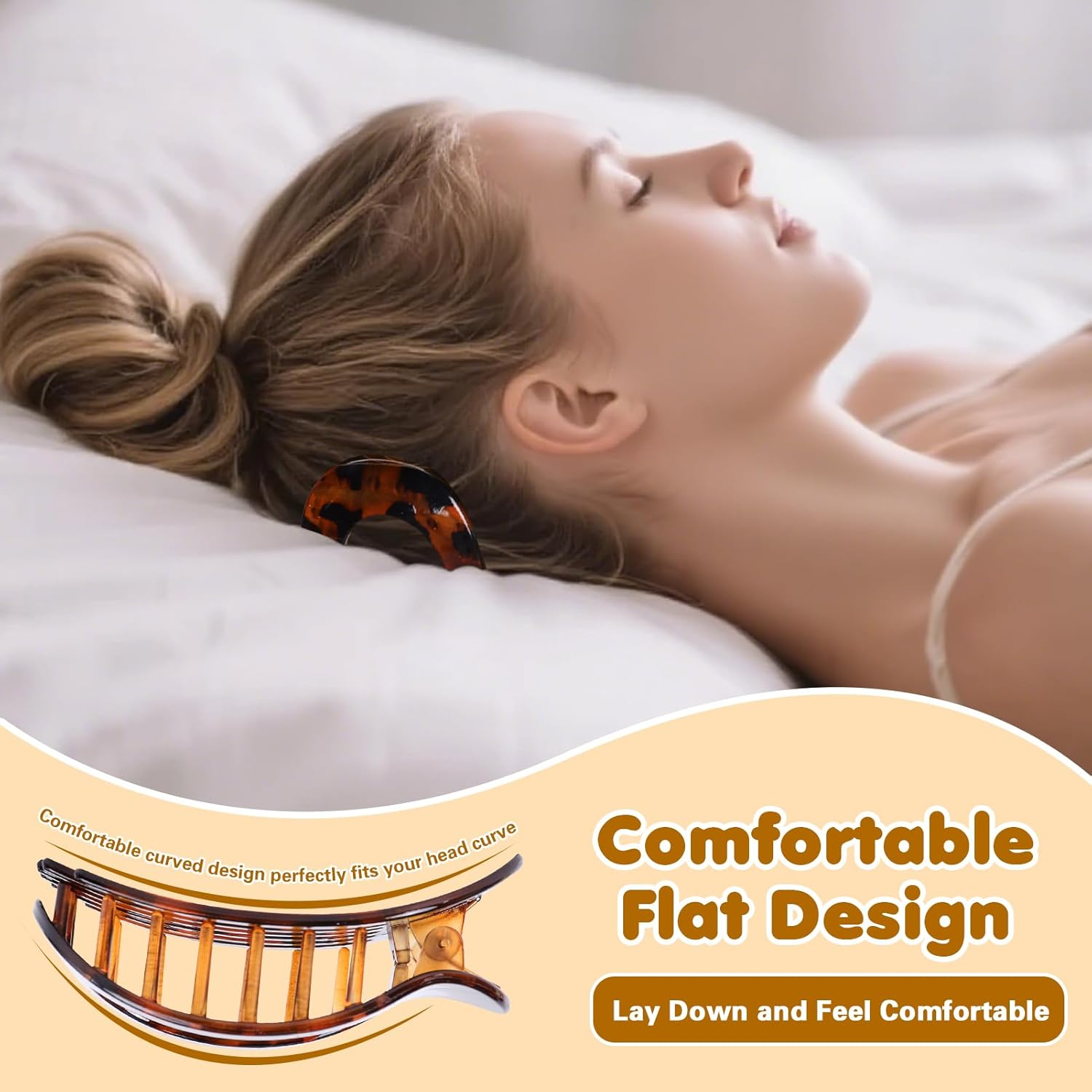 Moerstar Pack of 6 Women'S Hair Clips, Large Simple Elegant Non-Slip Flat Claw Clip Strong Hold Hair Clips for Thick Thin Fine Hair Women Girls (Style 3) image number 5