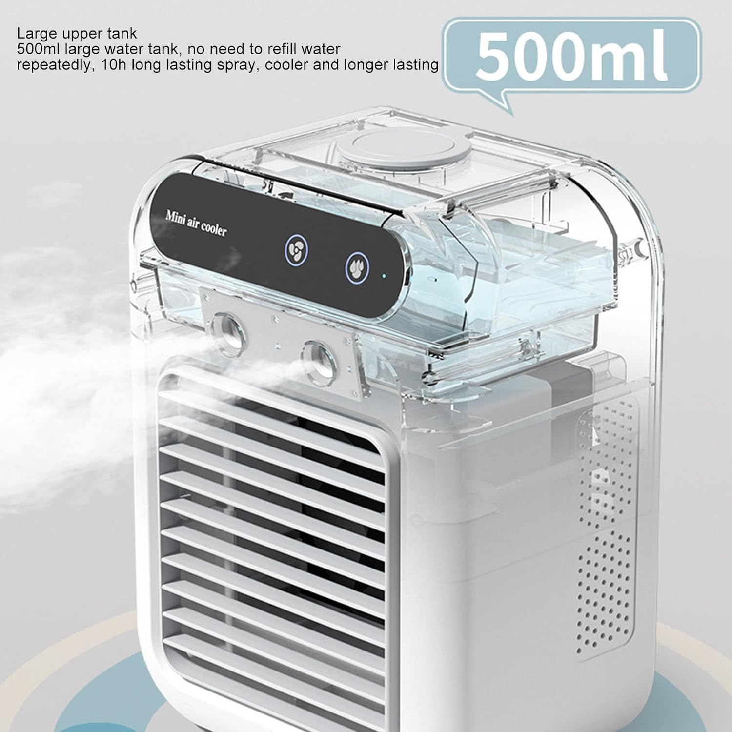 Portable Air Conditioner Fan for Car, Professional Car Air Conditioner, Small Air Cooler with 500Ml Water Tank for Room Office Camping Car image number 5