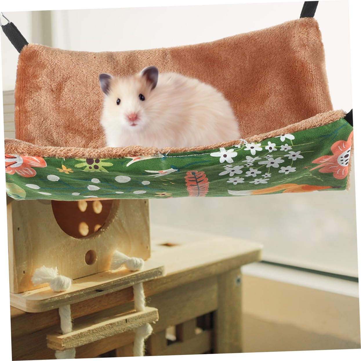 OATIPHO Guinea Pig Hammock Bed - Delicate Suspending Cage Accessory for Small Pets, Rats, Chinchillas, Ferrets, Hamsters - Large Cotton image number 4