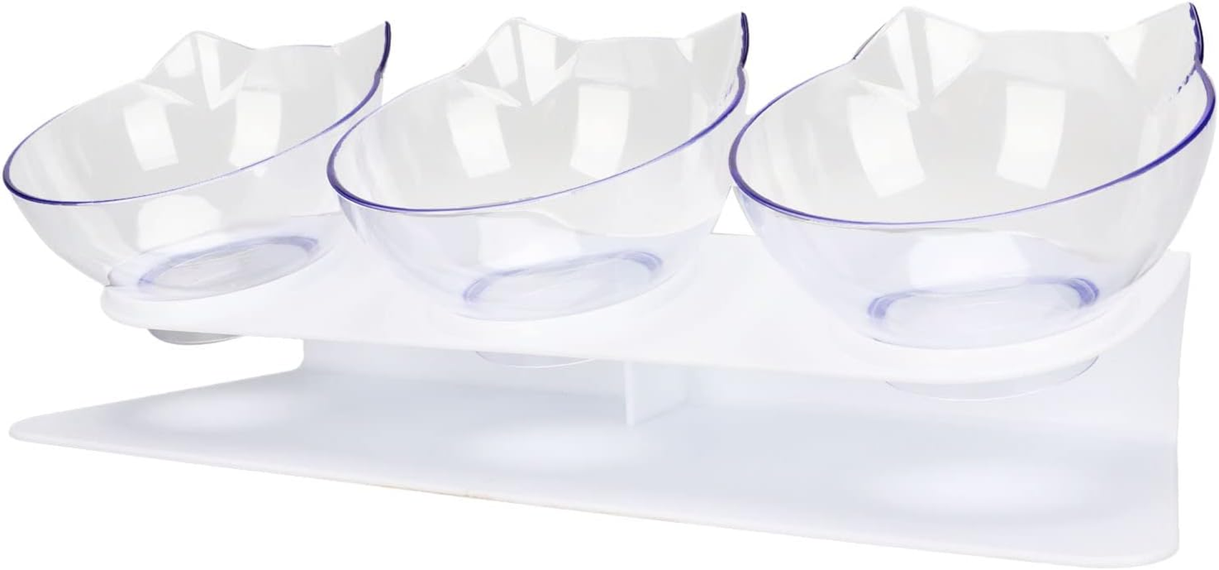 Cat Raised Feeder Bowl 3 Bowls Transparent Detachable Cervical Spine Protection Elevated Cat Food Bowls for Pet Cat Helping to Protect the Safety of the Cat'S Diet image number 4