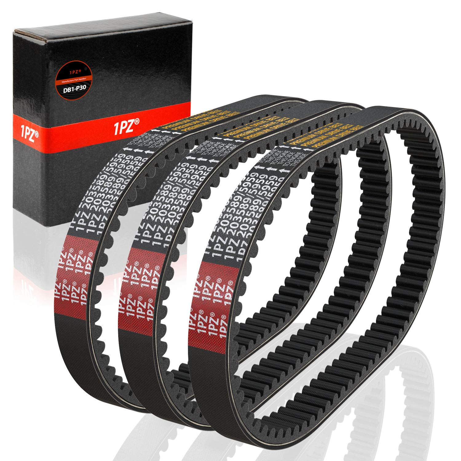 1PZ DB1-P30 Drive Belt for 30 Series Manco 5959 Comet 203589 Go Kart TAV30 TAV2 Ken-Bar Karts Carter Kartco 5Hp-7Hp Engine Murray Baja Stens Rotary (Pack of 3) image number 2