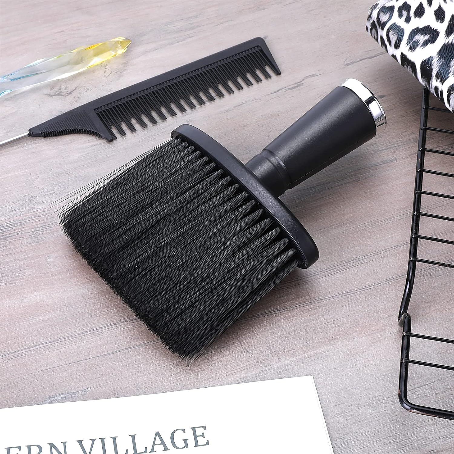 Barber Neck Duster Brush - Soft Hair Cleaning Brush for Brushing around Neckline and Ears, Barber Supplies image number 5