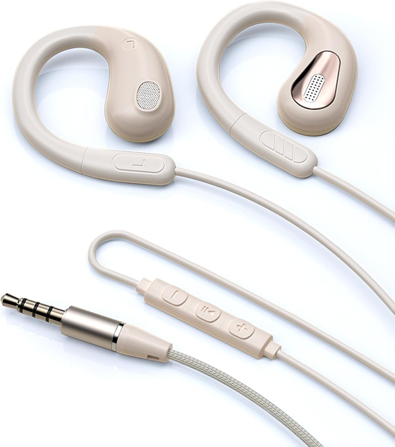 Fesoklaf 3.5Mm Wired Open Ear Headphones with Ear Hook, Running Headphones with Microphone and Inline Control, Air Line, Wired Stereo Headset for Sports, Cycling, Jogging image number 1