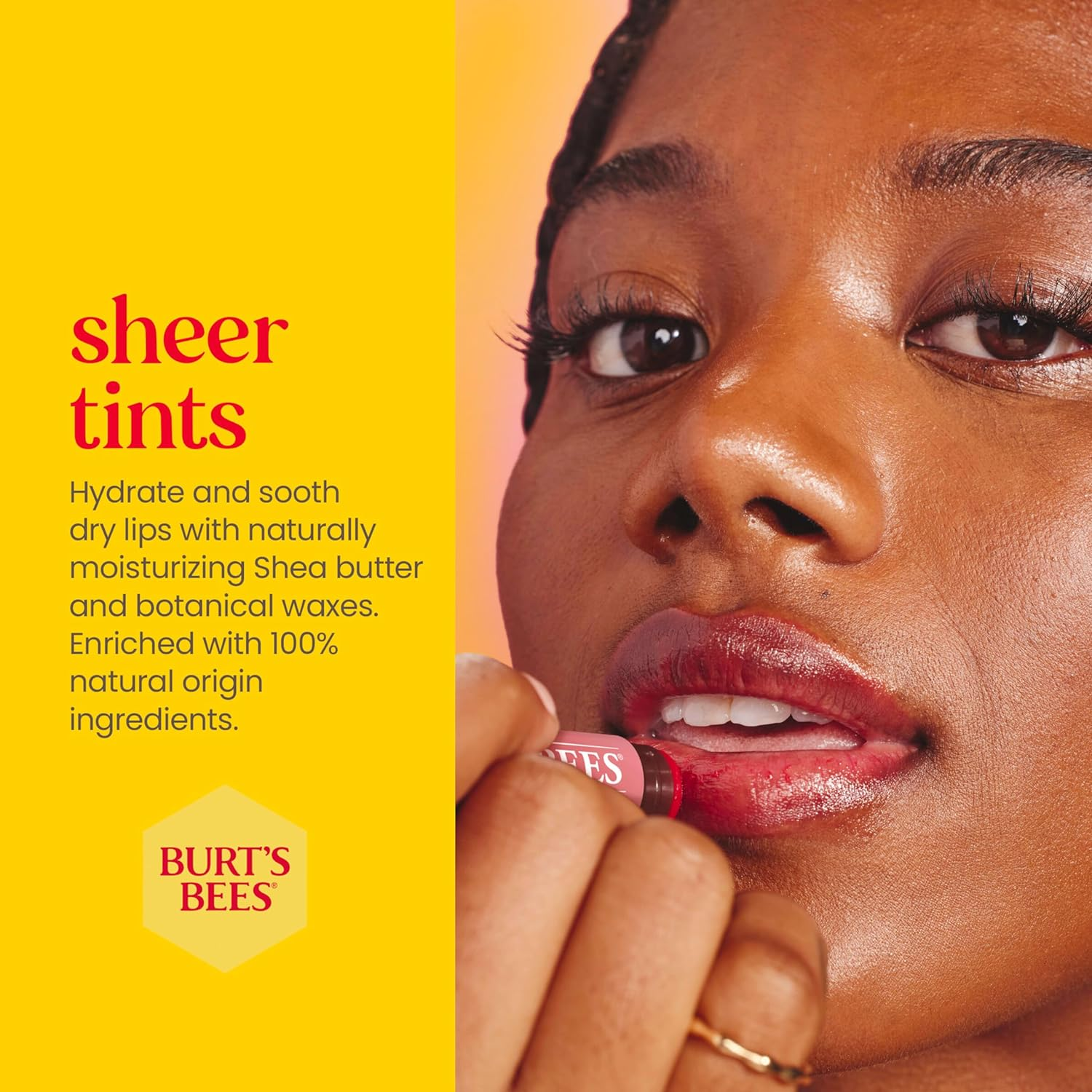 Burt'S Bees 100% Natural Origin Tinted Lip Balm, Rose with Shea Butter and Botanical Waxes, 1 Tube, 4.25G image number 1