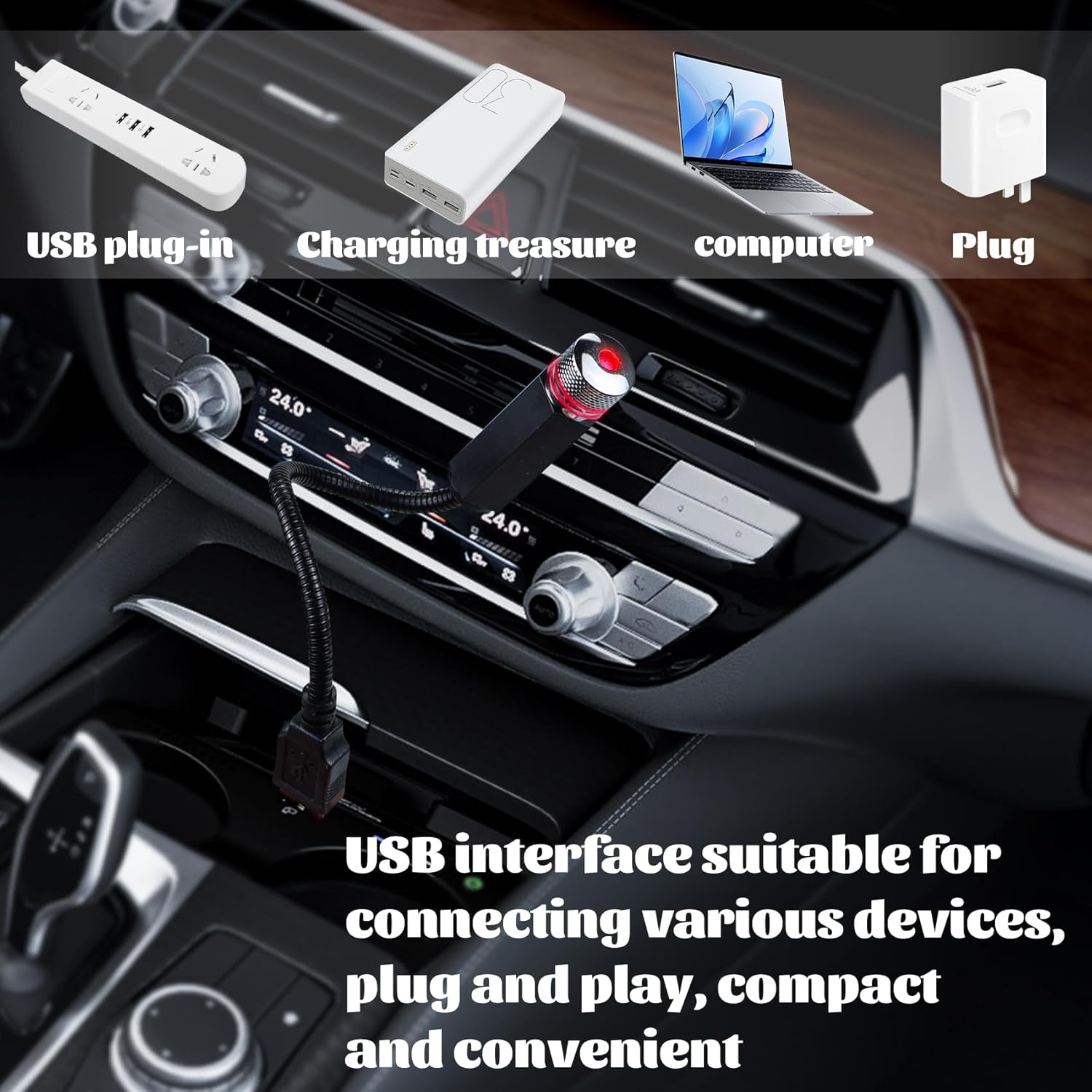 Car Led Interior Lights for Roof, Romantic Star Light Mini USB Projection Lamp Star Night Light Atmosphere Decoration for Cars Bedroom Party, Red image number 4