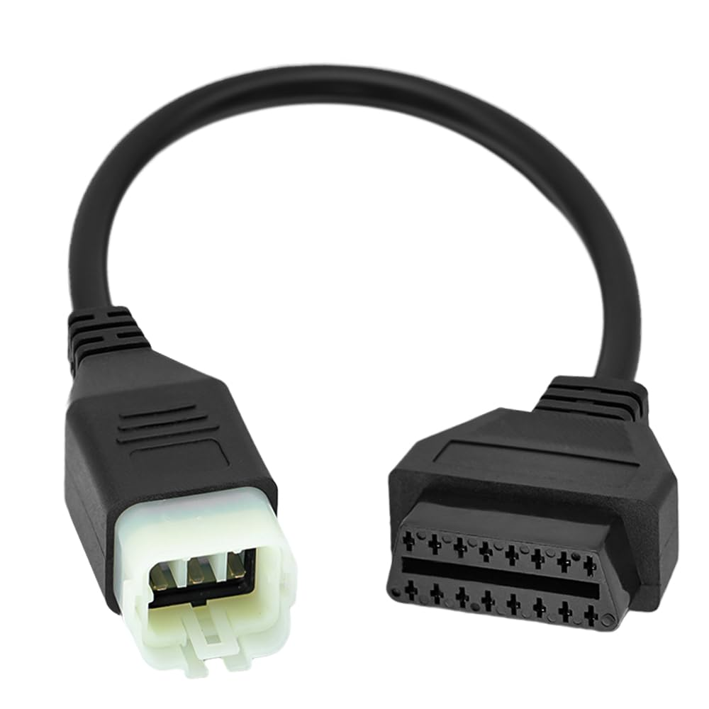 PARANNIC Motorcycle 6Pin to OBD OBD2 Diagnostic Adapter CANBUS Cable for Kawa-Saki Motorbike, Compatible with Diagnostic Scanner for Programming Reading Code ECU Tune image number 4