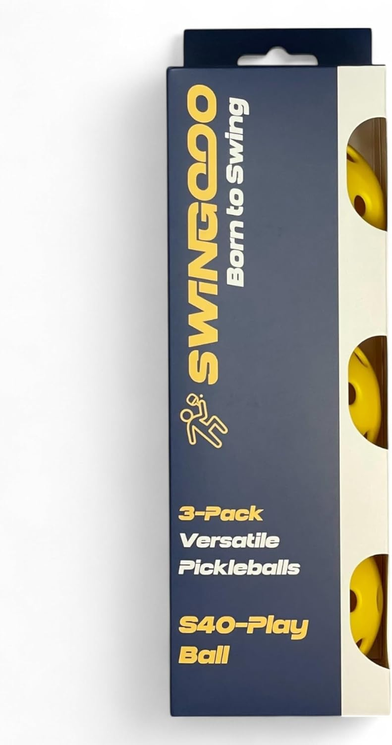Swingooo S40 Play Verstatile Pickleballs &ndash; 40-Hole Design for Durability, True Flight, and Consistent Bounce &ndash; Set of 3 image number 1
