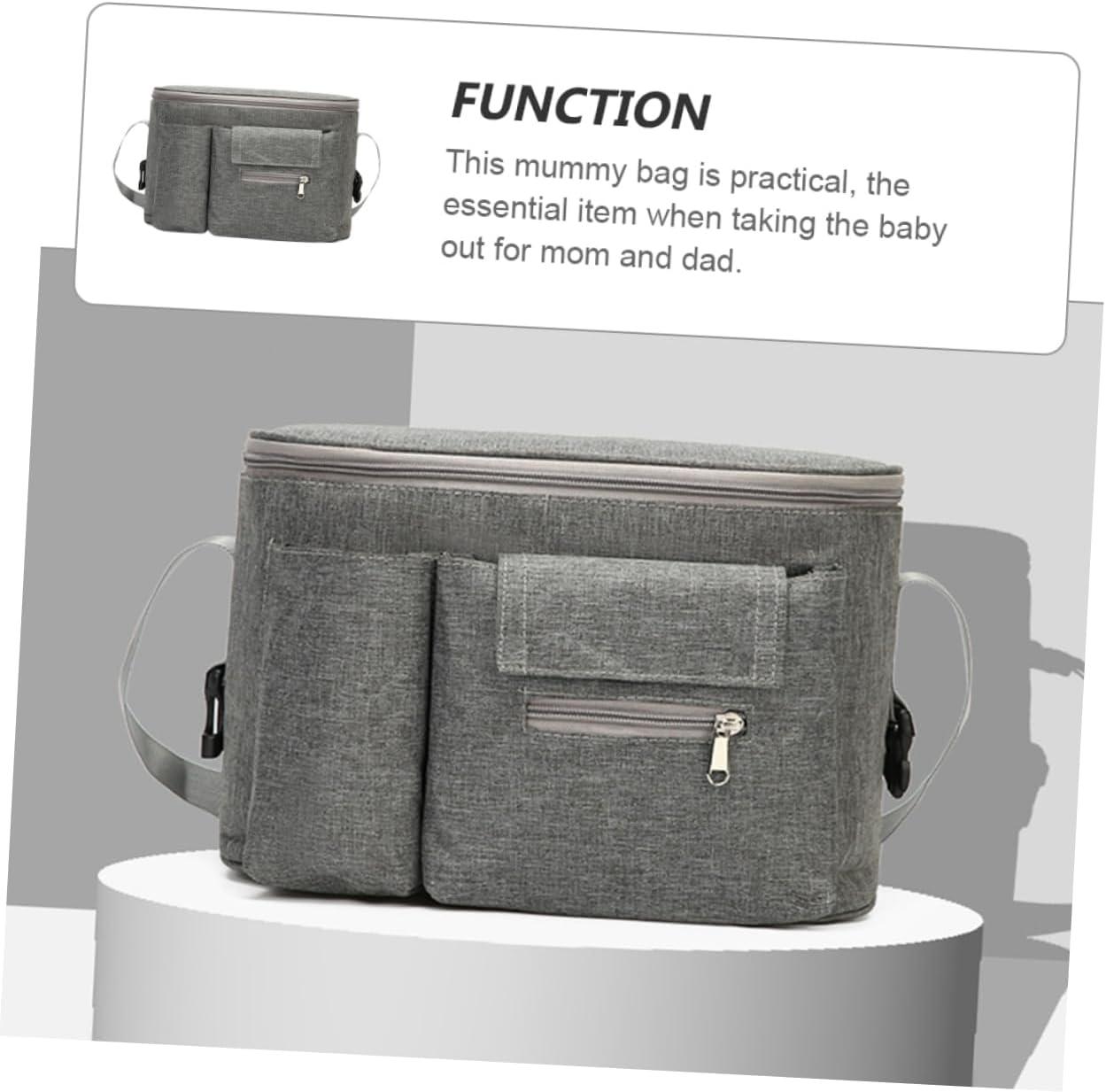 Nursery Bag Diaper Pouch Stroller Backpack Nappy Bag Large Organizer for Travel image number 1