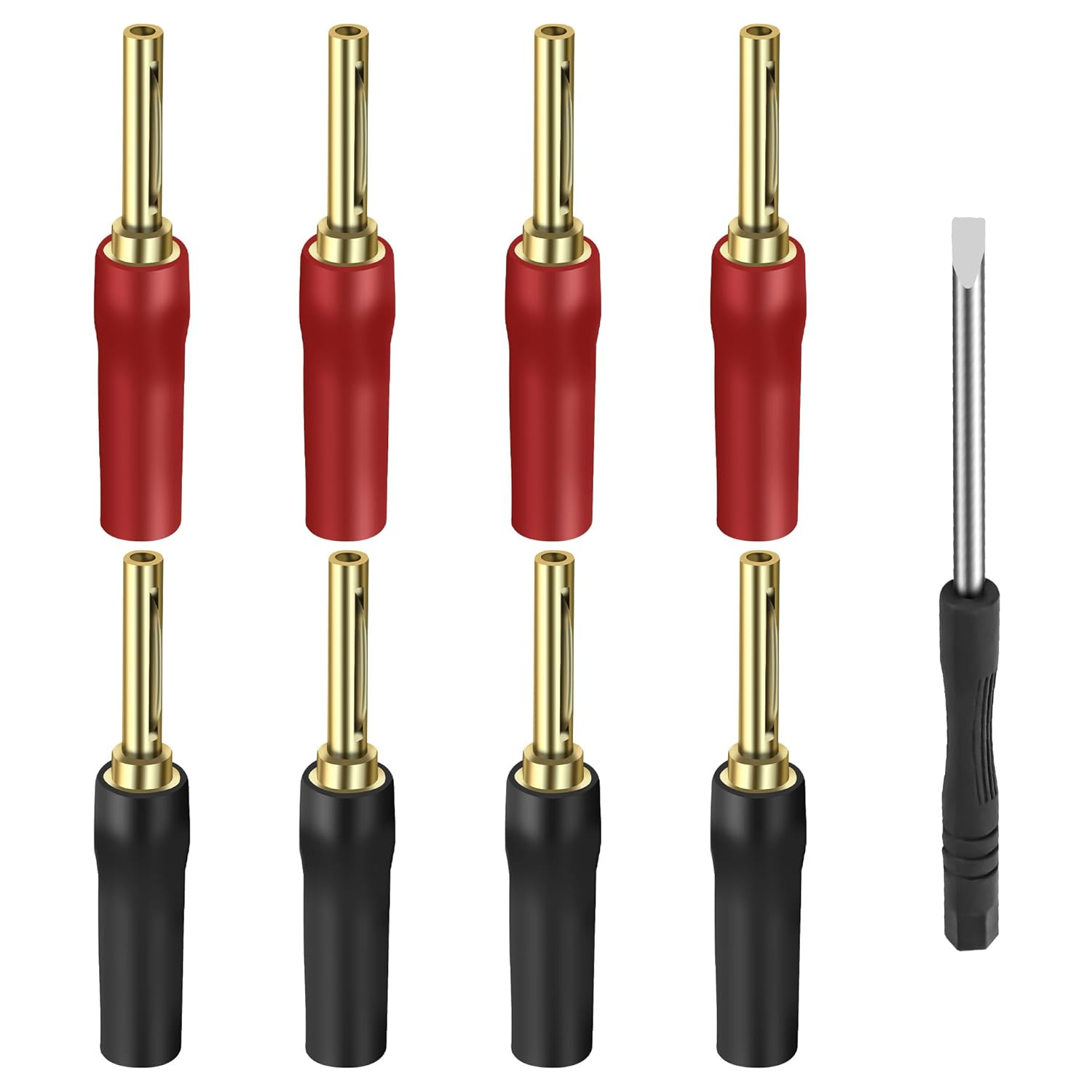 XMSJSIY 4MM Speaker Banana Plugs Hifi Screw Locking Banana Pins Connectors Gold Plated for Speaker Wire,Home Theater Audio/Video Receiver Sound Systems - 4 Pairs image number 5