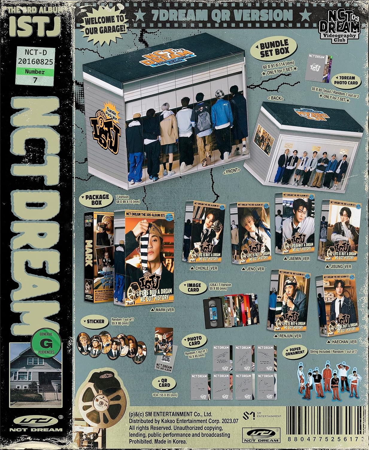 NCT DREAM ISTJ 3Rd Album 7DREAM QR Version Random Cover Package Box+1P QR Card+1Ea Sticker+12P Image Card+1P Photocard+1Ea Paper Ornament+Tracking Sealed image number 3