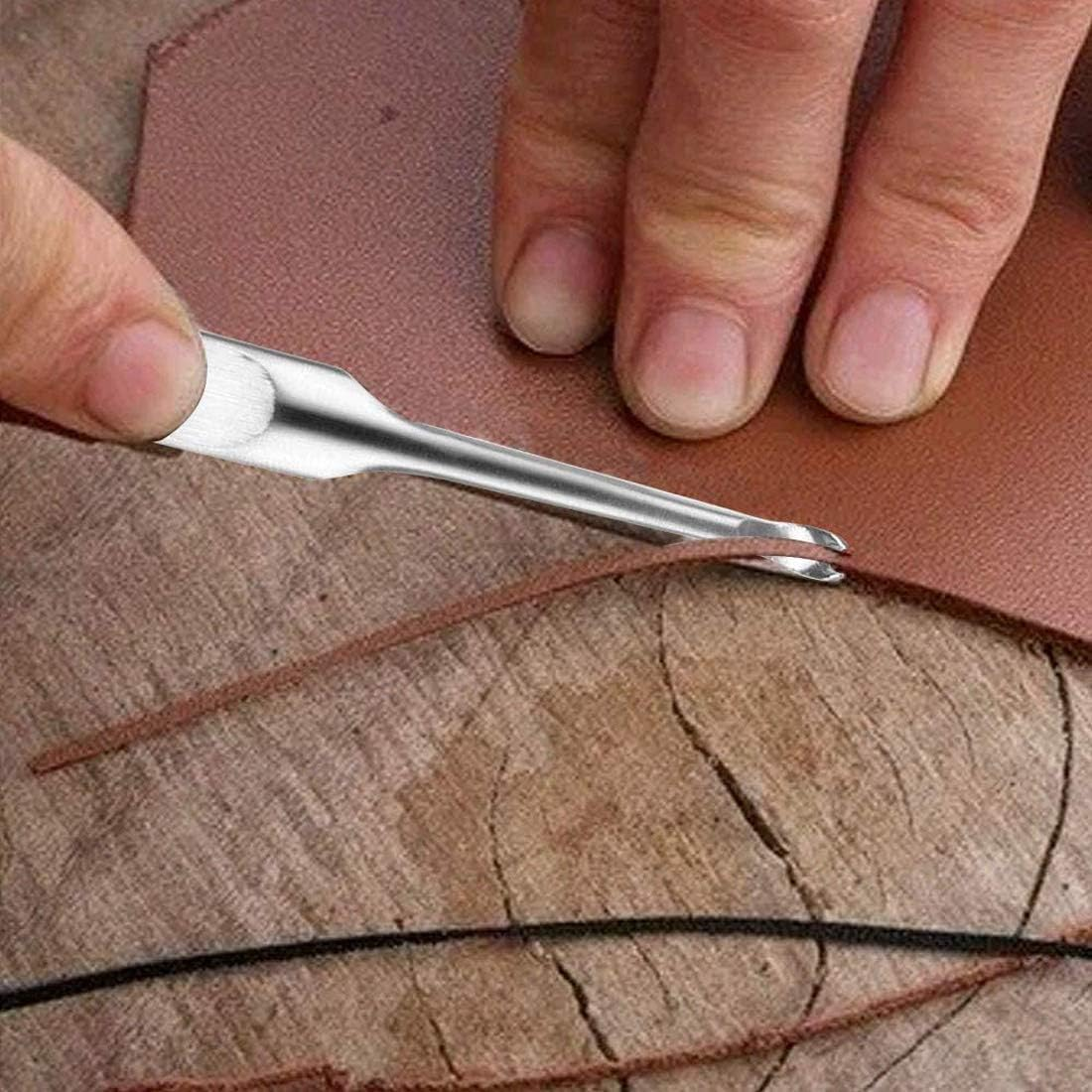 8Pcs Leather Edge Bevelers,Leather Tools Edge Beveler Durable Leather Groover Tool Stainless Steel U-Shaped V-Shaped Groover Working Hand Leather Edge Skiving Leather Tools for Crafting