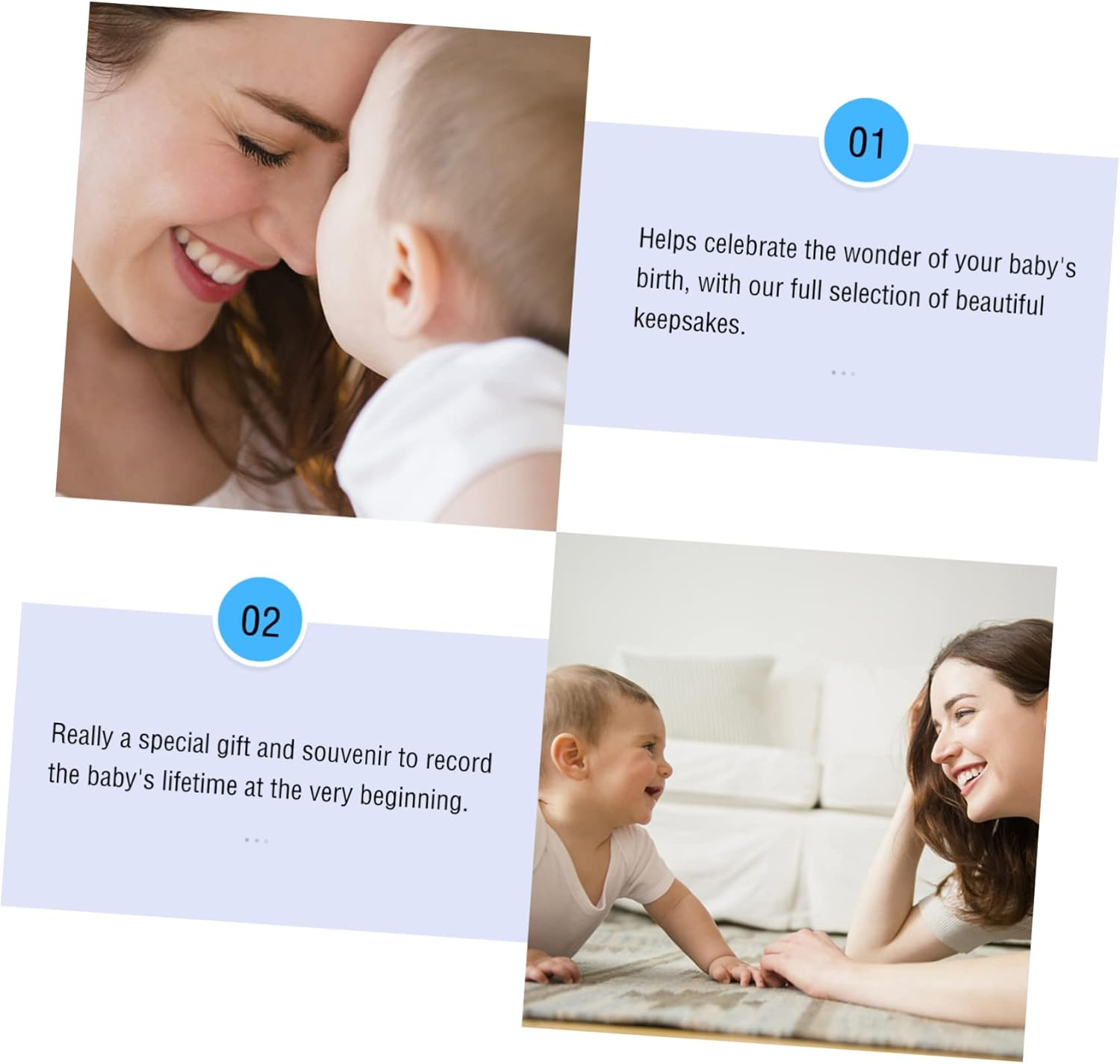 Kisangel Baby Hand and Footprint Inkpad Kit Photo Frame Newborn Keepsake Frame Artistic Display Plastic image number 3