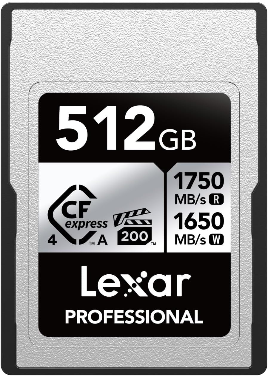 Lexar Professional Silver Series Cfexpress 4.0 Type a Card 512GB, Cfe Card up to 1750Mb/S Read, VPG200, 8K Video CF Card, Memory Card Compatible with Sony Alpha and Sony FX Cameras image number 1