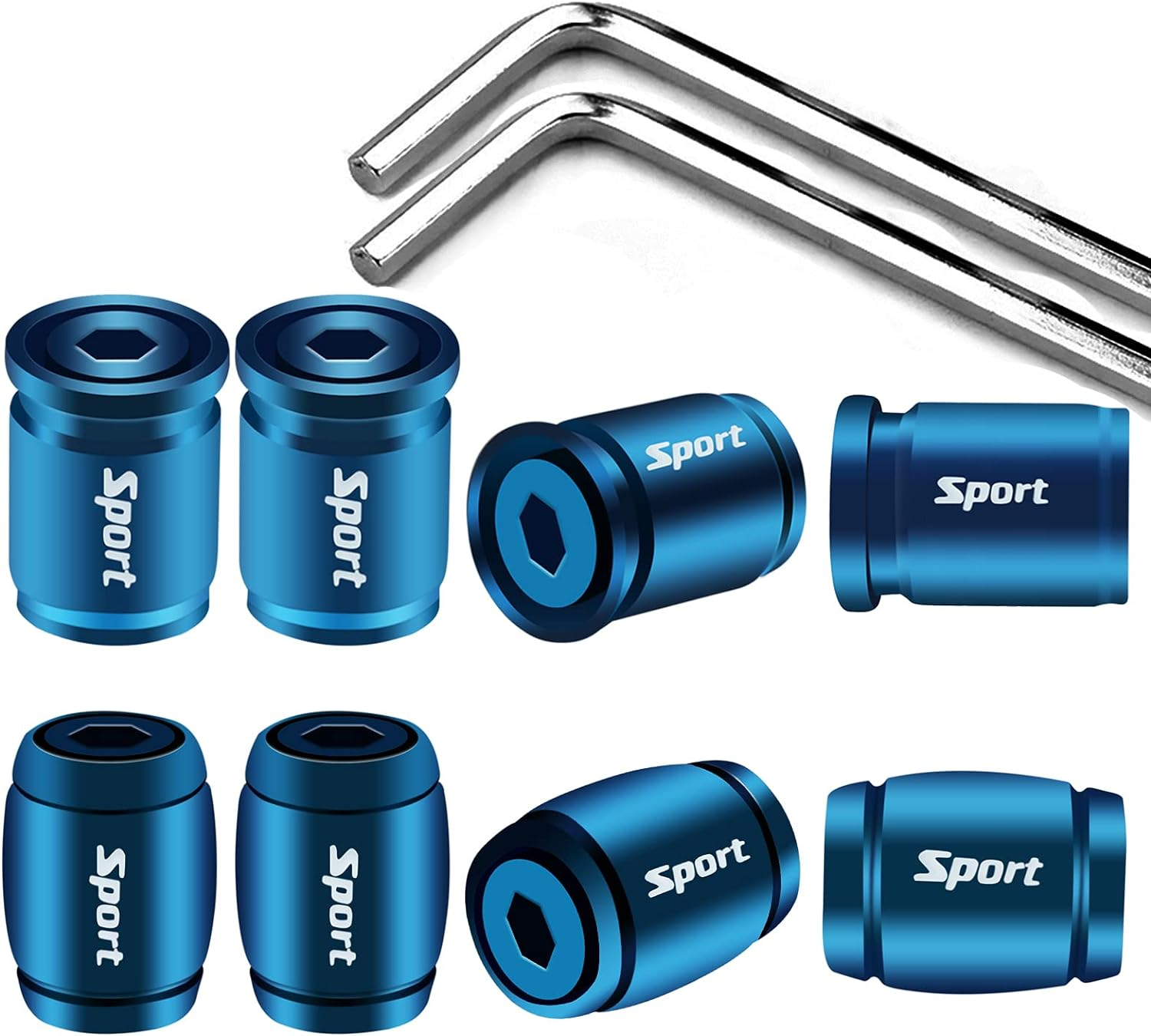 Dsycar 8 Pack Locking Tire Valve Stem Caps Auto Wheel Tyre Air Stems Cover with Rubber Seal, Anti-Theft Aluminum Valve Stem Caps Fits Cars, Motorcycles, Bicycles, Lock Tight Fit (8 Pack Bullet/Black)