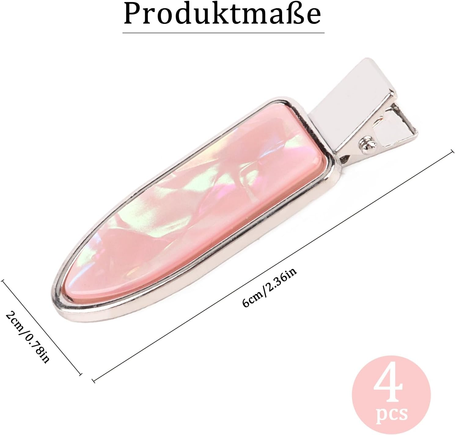 EXIPSAT Hair Clips Set (3 Pairs), Shiny Hair Clips, without Bend, Hair Clips for Women, 3 Colours (Pink, White, Blue) image number 5