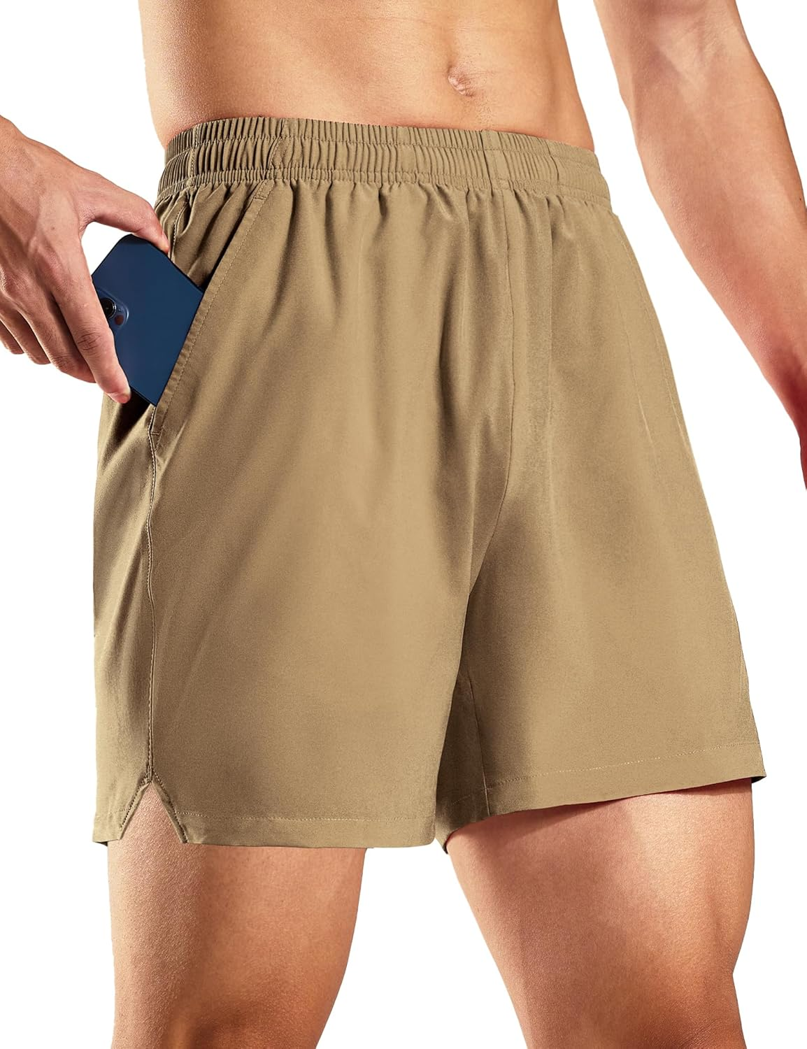 Haimont 5 Inch Mens Dry Fit Running Athletic Shorts with Pockets, Water Resistant Lightweight Quick Dry Gym Workout Shorts