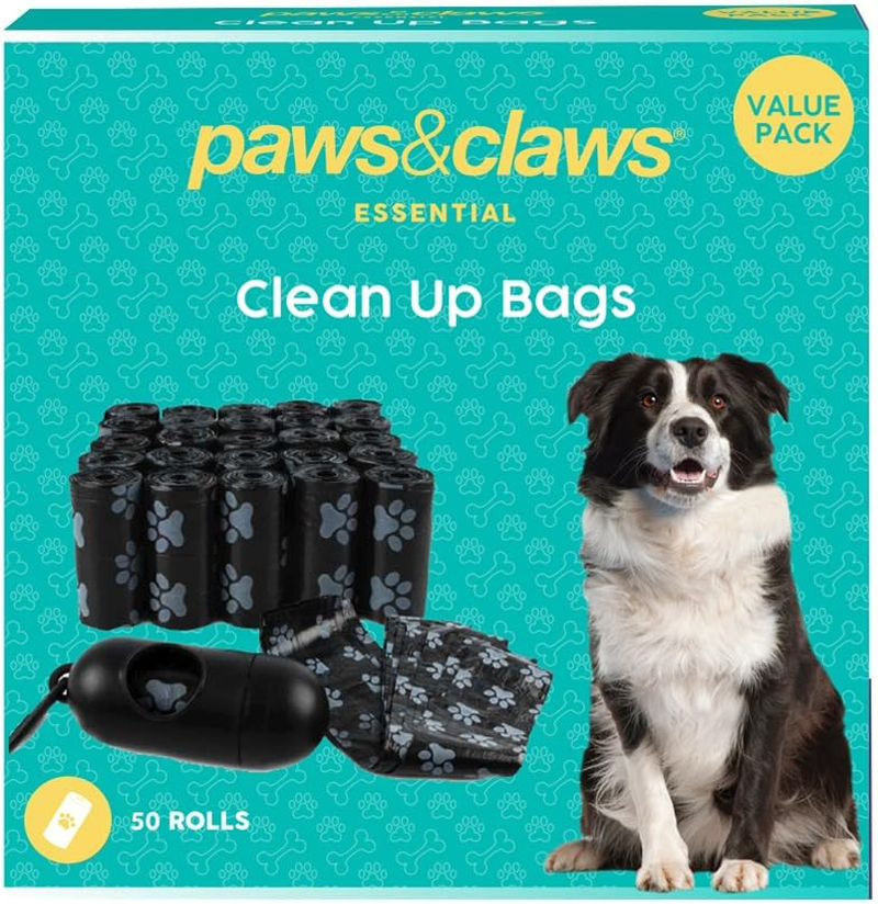 Paws & Claws Doggy Clean up Bags with Dispenser, 21 X 6.5 X 23 Cm Size (50 Rolls / 1000 Bags)