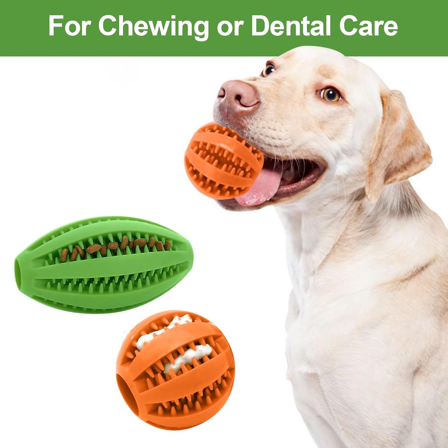 Dog Toy Balls for Large Dogs, 2 Pack 7Cm/2.75" Dog Chew Toys for Slow Feeding Teeth Cleaning, Interactive Pet Ball Toy for Training Fetch Game Relieve Boredom Durable Outdoor Indoor image number 5