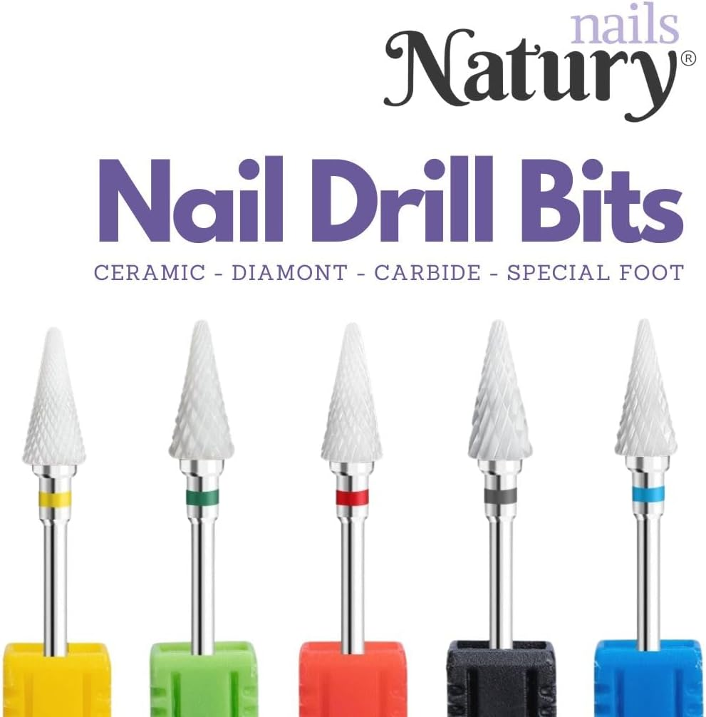 Natury Nails Ceramic Nail Cutter Bits Manicure Pedicure Nail Polish Acrylic Nails and Gel Nails File for Woodturning Blue Medium Grit