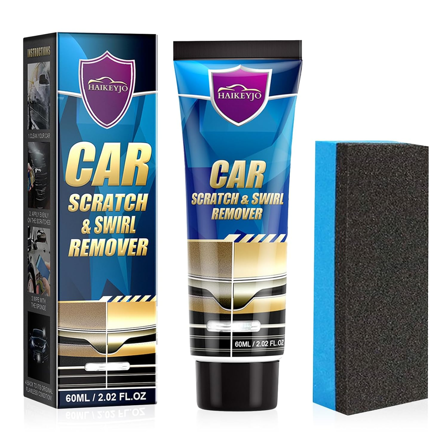 Professional Car Scratch Remover & Polish Wax Kit - Ultimate Paint Restorer with Headlight Restoration | Light Scratch Repair for Vehicles, Removes Swirls & Water Spots with Polisher Sponge image number 4