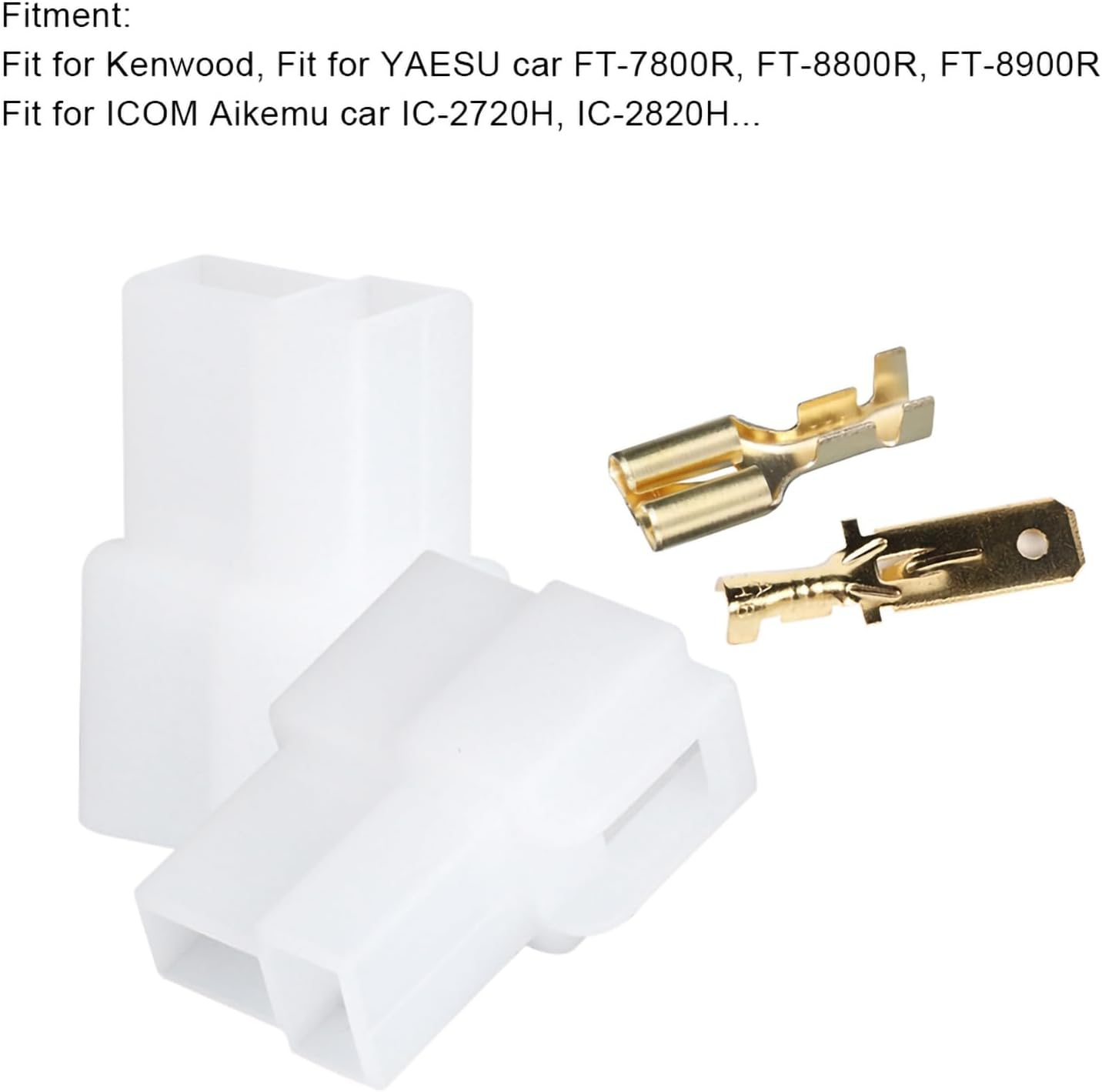 T-Type 2 Pin Power Plug Car Radio Cable Connectors for Ham Radios, 5 Male and 5 Female with 20 Copper Sheets