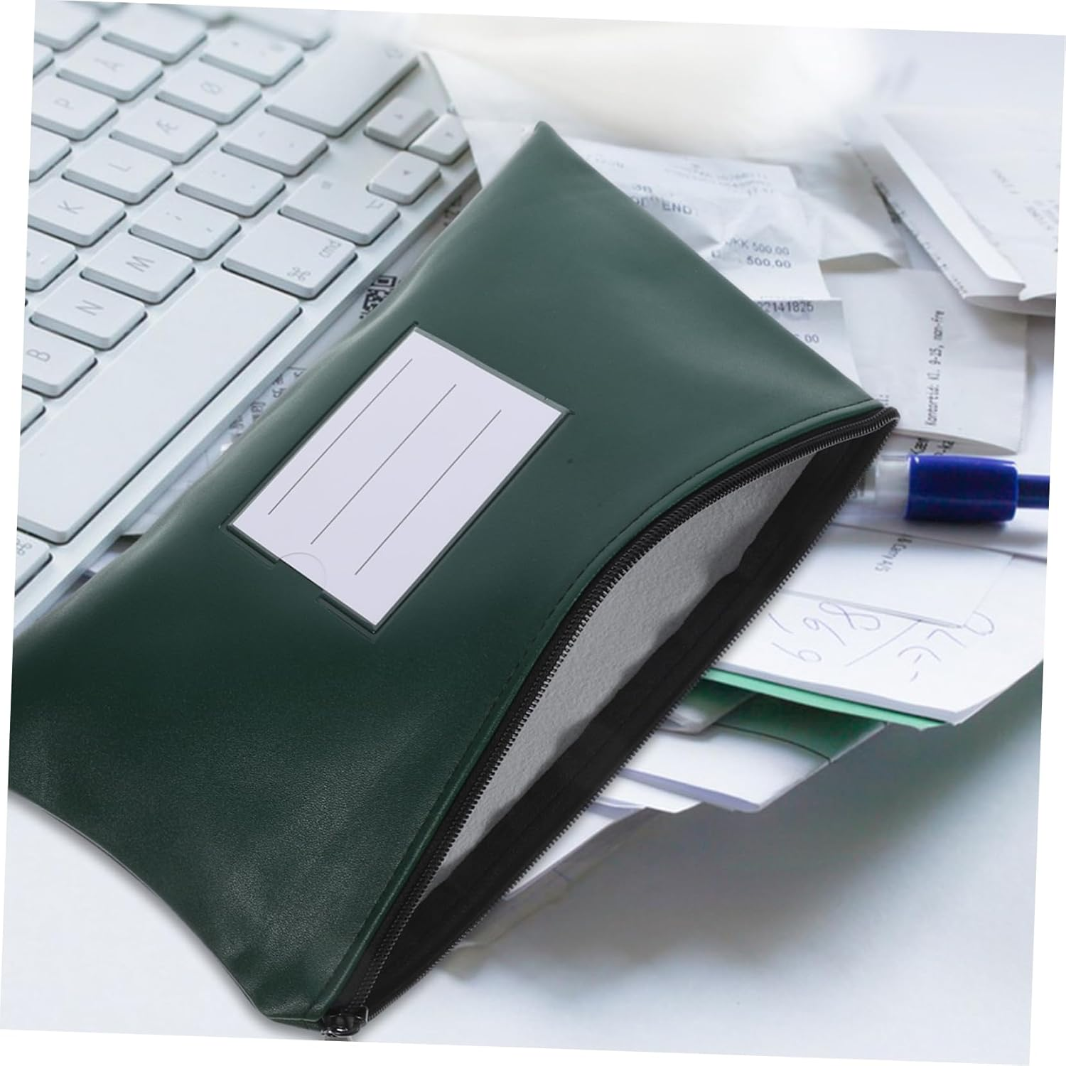 VILLFUL 2Pcs Bill Bag Stationery Bag Zipper Pu File Organizer for Documents Multi-Use Pouch