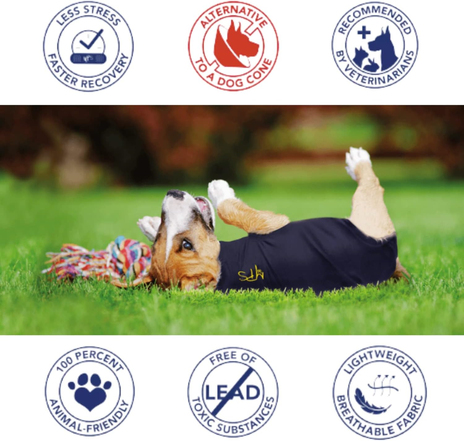 MPS Medical Pet Shirt Dog, Surgery Recovery Suit, Blue, Xxx-Small image number 4