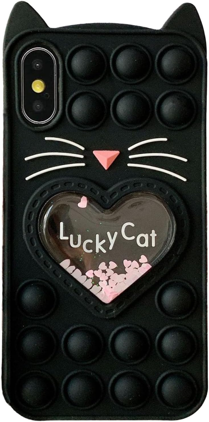 Asgens Pop Bubbles Case for Iphone X/XS, Cute Lovely Cartoon Unicorn Rainbow Pop Shockproof Silicone Soft Phone Case for Apple Iphone X/XS 5.8 Inch