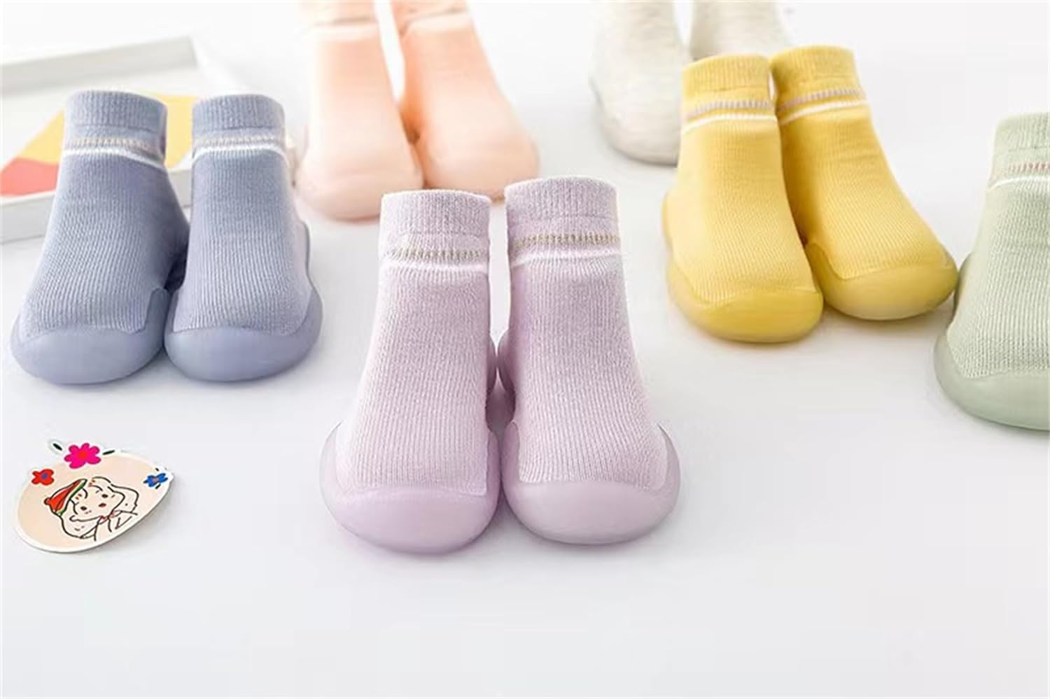 Jopenope Baby Shoes Toddler Shoes Socks First Walking Shoes Sock Non Slip Lightweight Slip-On Shoes Floor Socks with Soft Rubber Sole for Baby Boy Girl image number 5