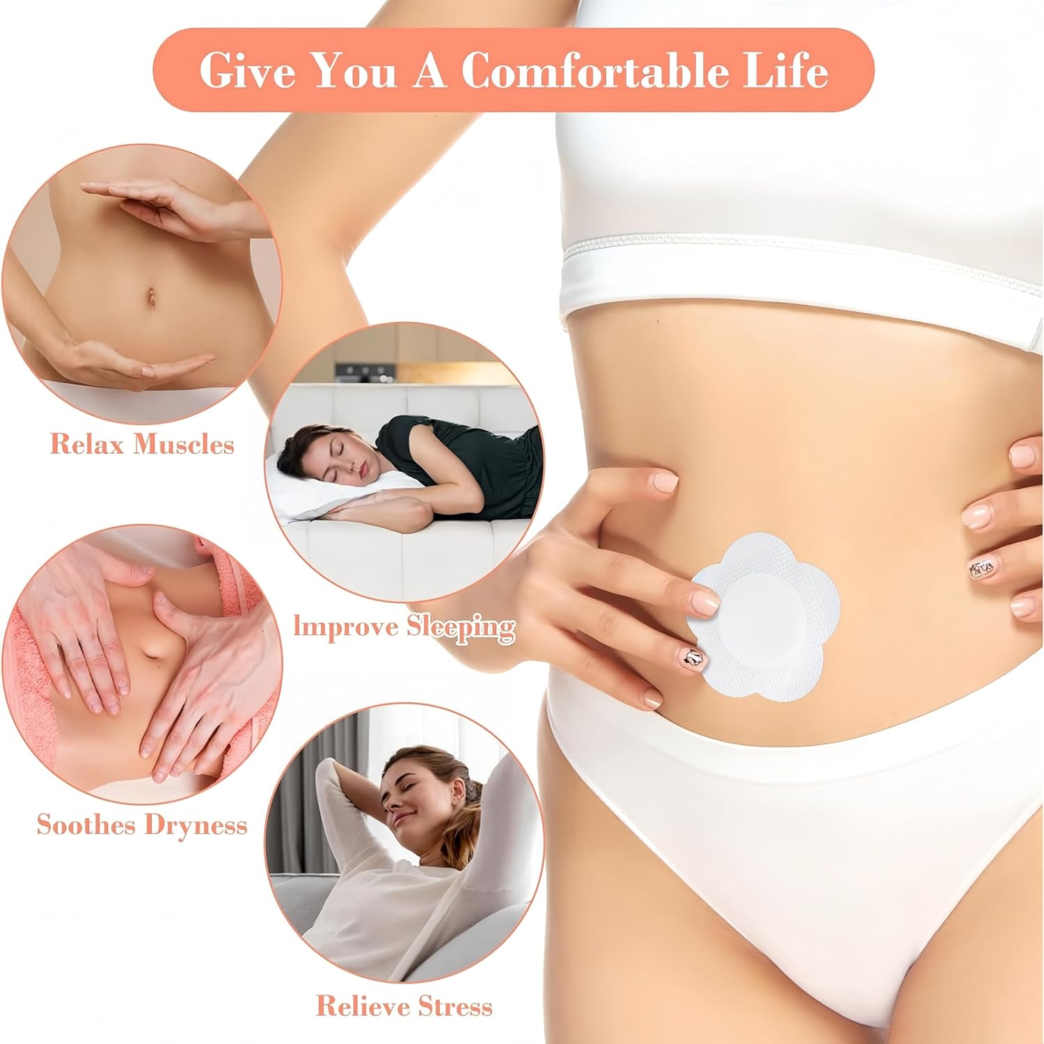 Febohao 50Pcs Castor Oil Patches Pack Self Adhesive Bandage Castor Oil Wrap Mini Travel Essentials Portable Multi-Layer Anti-Leak 7Cm/2.75In image number 6