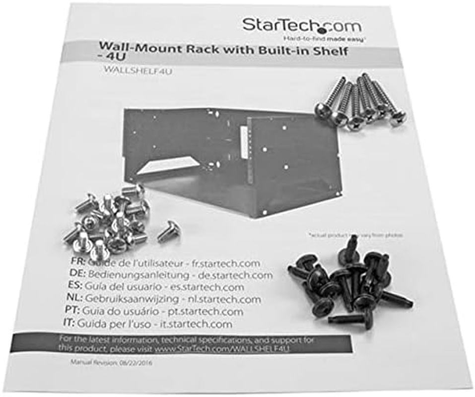 Startech.Com WALLSHELF4U Wall-Mount Server Rack, Solid Steel, Adjustable Depth 12" to 18" Components Other image number 6