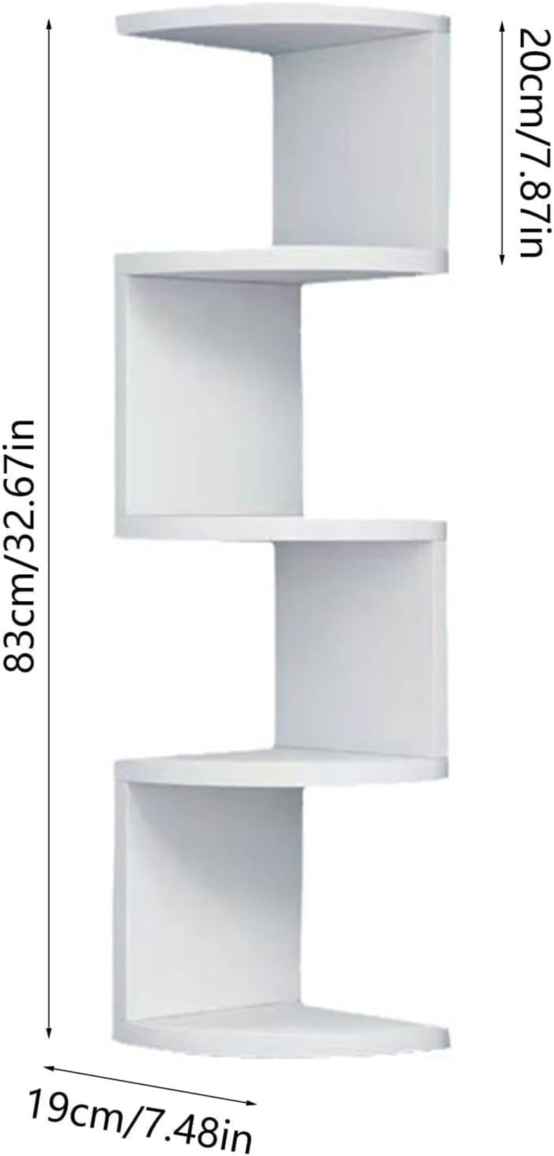 5-Tier PVC Wall-Mounted Corner Floating Bookshelf, Wall Storage Rack - 33-Inch L-Shaped Design Shelf, Suitable for Living Room, Bedroom, Bathroom, Home Office, Shelves (Black) image number 3