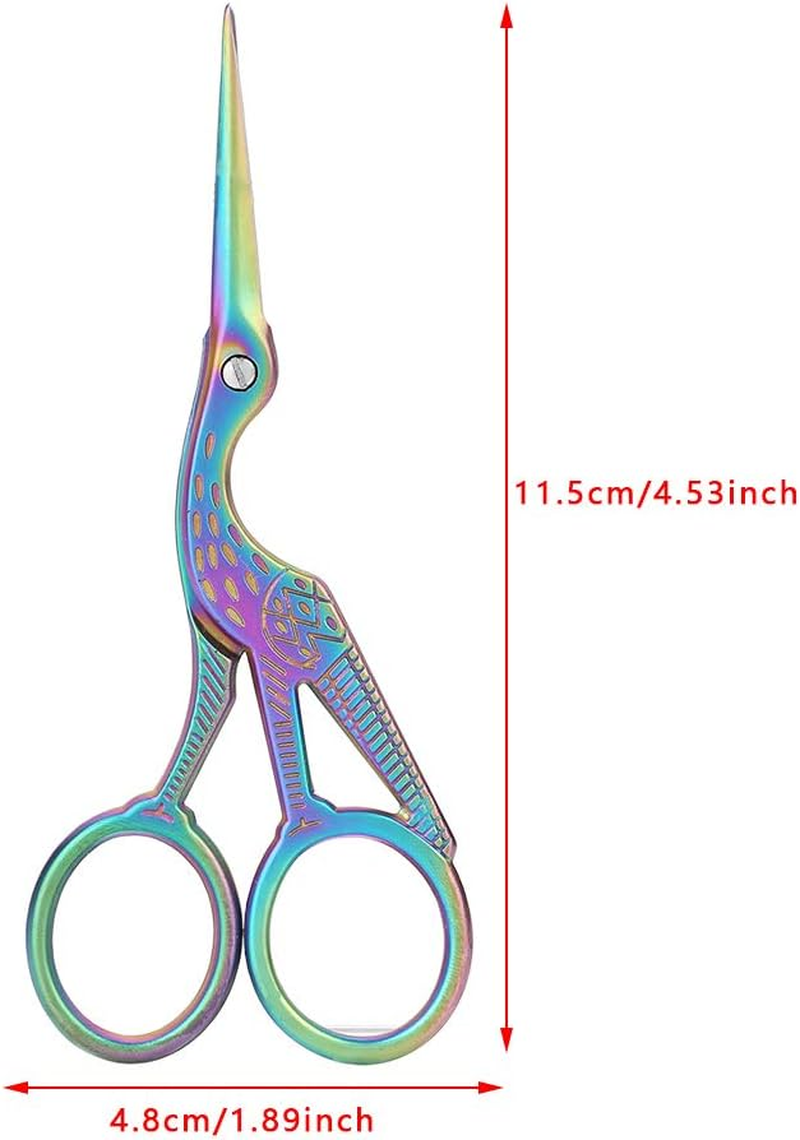 Embroidery Scissors Pointed Edge Exquisite Appearance Unique Crane Design Scissors, for Embroidery Crewel Crafting Needlework Sewing image number 2