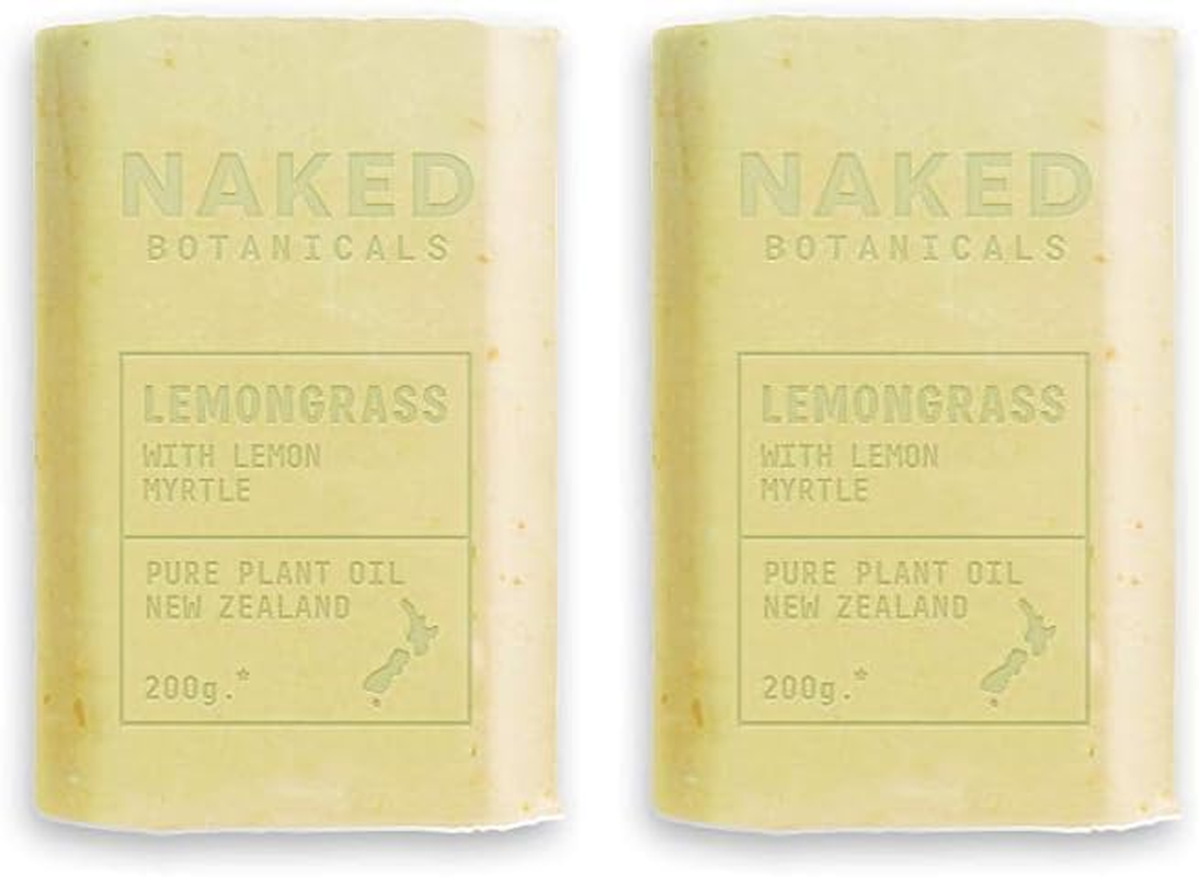 Naked Botanicals Lemongrass with Lemon Myrtle Soap - 200G Single Bar (Pack of 2)