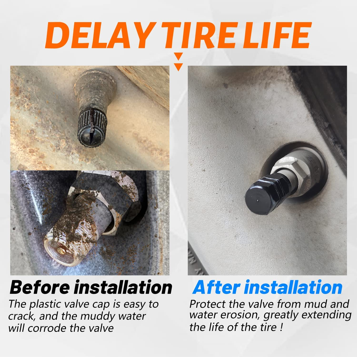 WALWAL Metal Tire Valve Caps, 5Pcs Hexagon-Shaped Aluminium Stem Covers, Universal Fit for Cars, Suvs, Bikes, and Motorcycles &ndash; Enhanced Seal & Easy Install(Black) image number 2