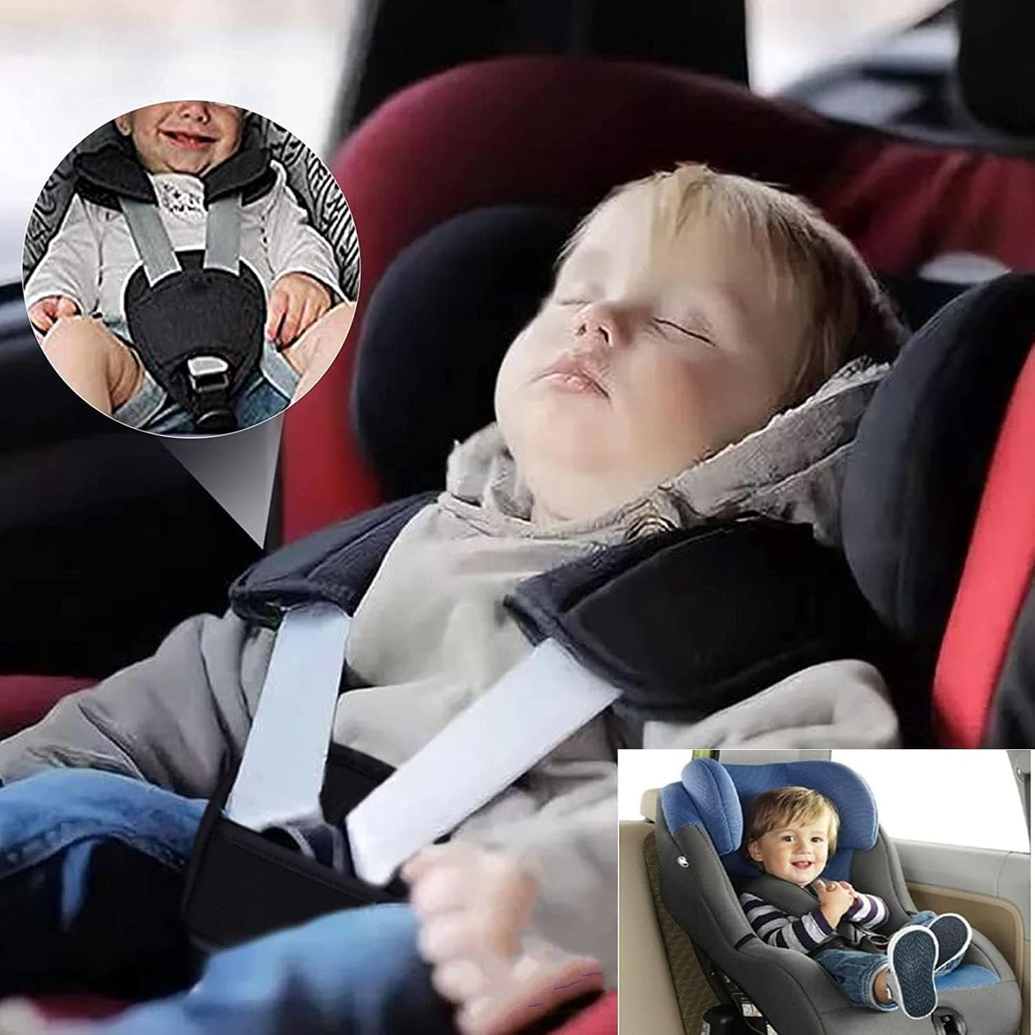 Belts Pads Shoulder Strap Car Seat Strap Universal Car Seat Strap Covers Soft Seat Belt Cushion Fits Most Car Seat image number 1