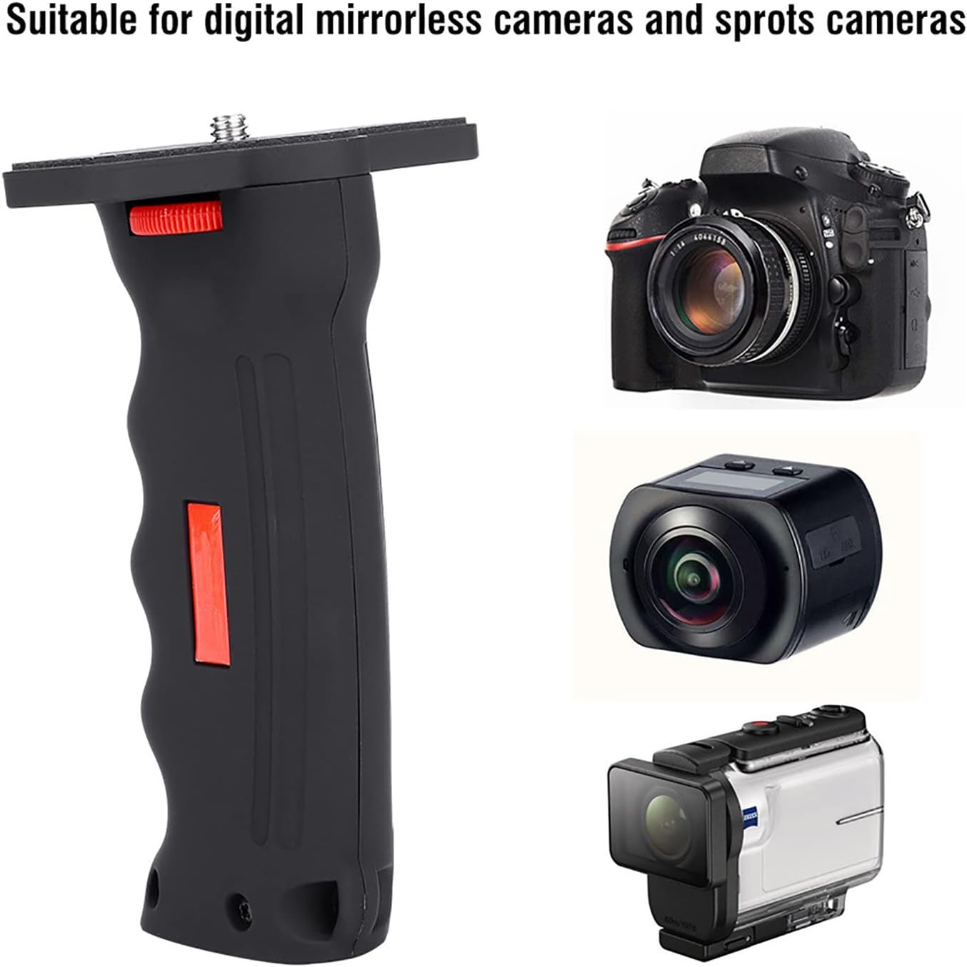 Camera Grip, Camera Handheld Grip Portable Plastic 1/4'' Screw Extension Handheld Handle Grip For image number 2