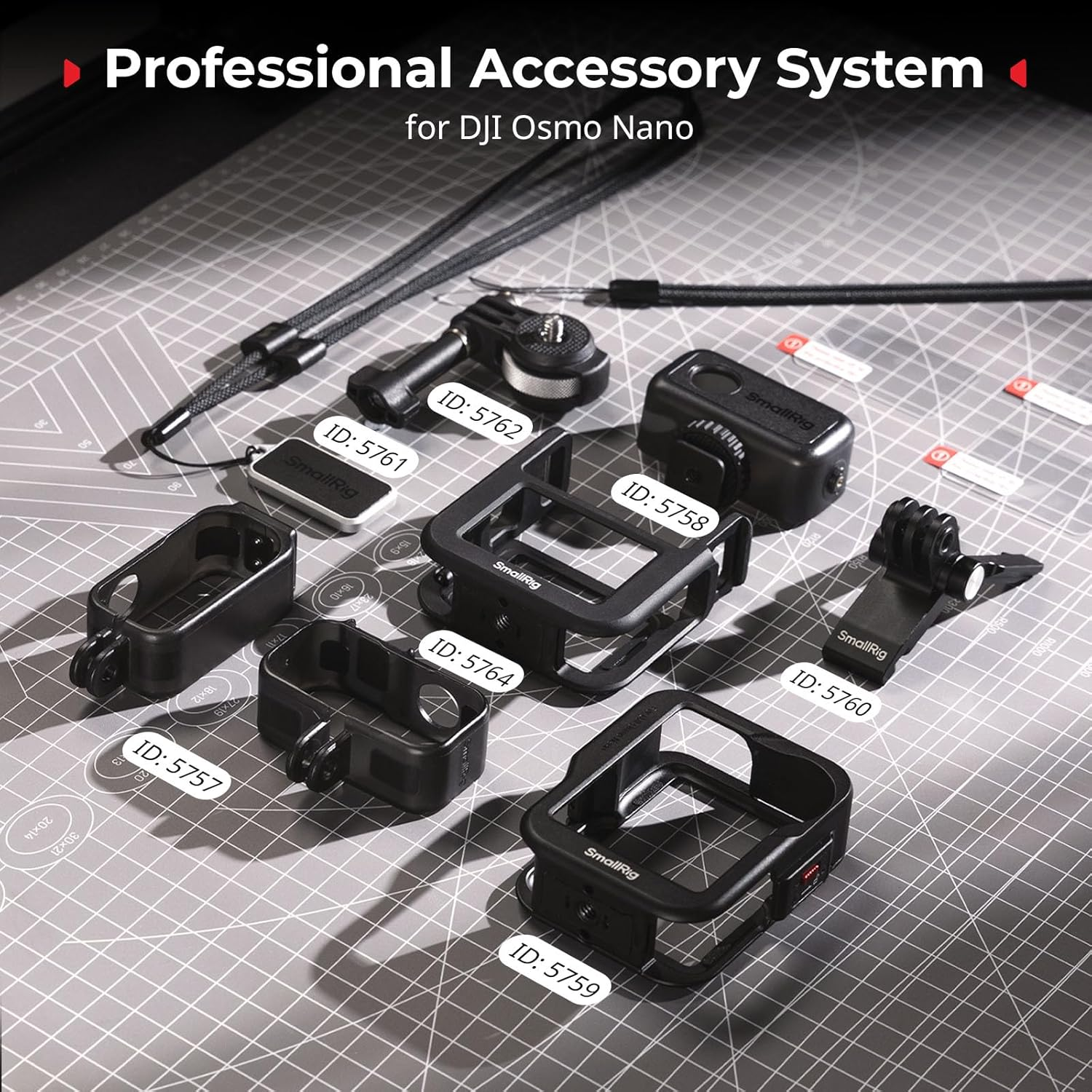 Smallrig Vertical to Horizontal Action Camera Cage Kit for DJI Osmo Nano, with 1/4"-20 Locating Hole, Silicone Gasket, Cold Shoe, Quick Release Design, Ultra-Low-Angle Shooting - 5757 image number 5