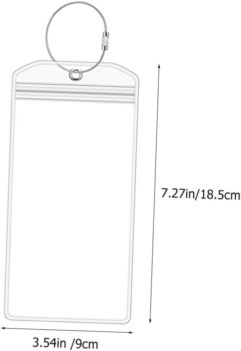 Baluue 6Pcs Luggage Tags for Suitcases PVC Travel Hanging Name Labels with Stainless Steel Keyring and Id Card Holder for Suitcase Briefcase Backpack Durable image number 2