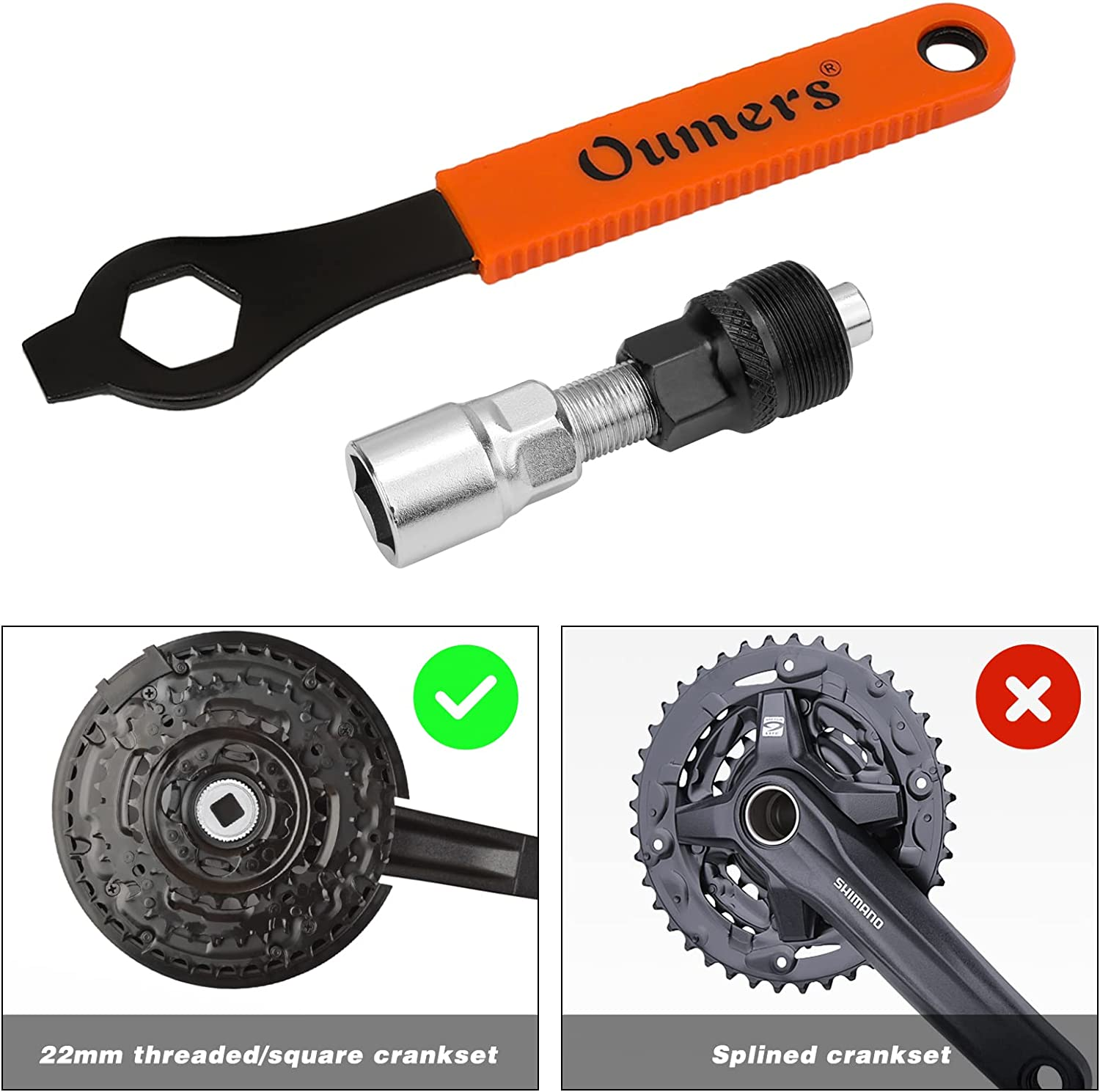 Oumers Bike Crank Extractor/Arm Remover and Bottom Bracket Remover with 16Mm Spanner/Wrench. Professional Bicycle Repair Tool Kit image number 3