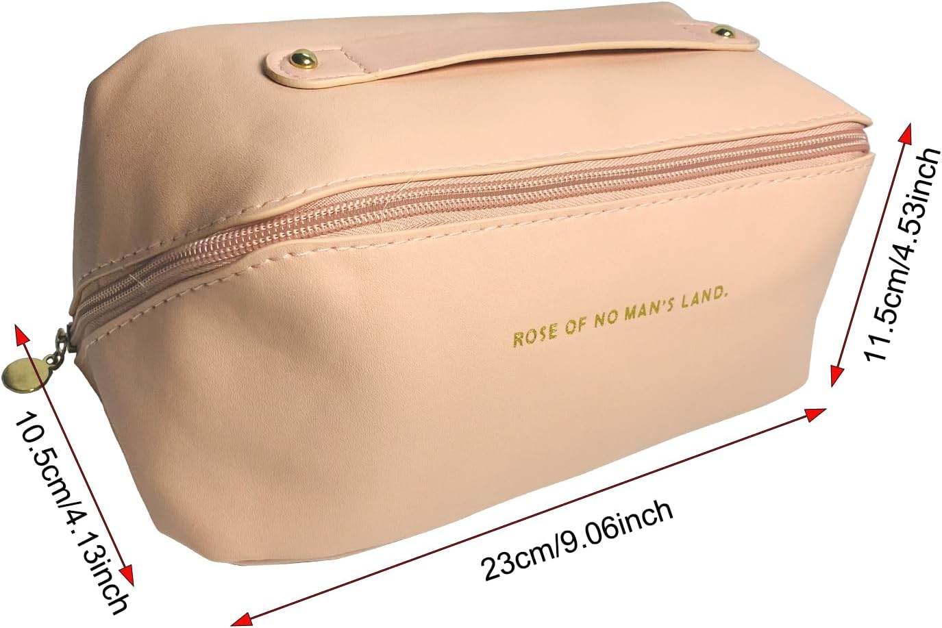 Travel Makeup Bag for Women, ZACHMEST Large Capacity Pouch Open Flat Cosmetic Bag with Compartments, Water-Resistant PU Leather Portable Toiletry Bag with Divider and Handle