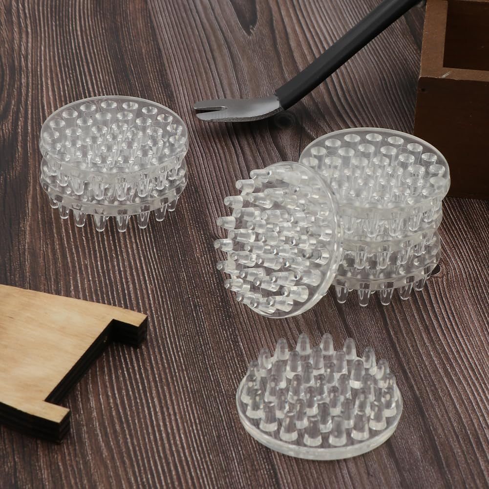 12Pcs Self Stick Carpet Protector Spiked Caster Cups, Furniture Leg Carpet Protectors, anti Slip Pads Comfortable Touch Caster Cup for Sofas/Tables/Chairs(Size:Round, 55Mm) image number 6