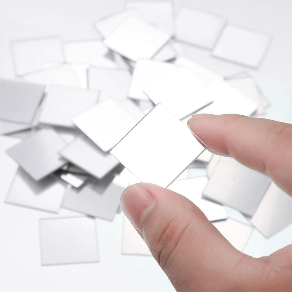 50Pcs Self-Adhesive DIY Mirror Wall Stickers,Mini Unbreakable Square Acrylic Mirror,Mirror Tiles 0.98" 1.97" 2.95" Three Sizes,For Crafts DIY Projects Home Wall Tables Kitchen Bathroom Decor image number 2