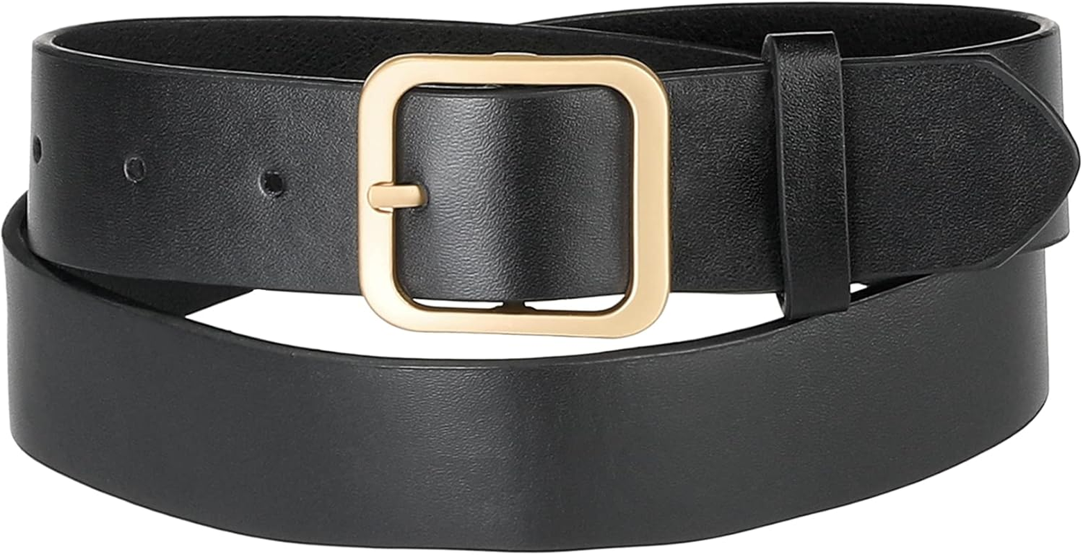 Allegra K Women Pin Buckle Belt Soft Wide Waist Belt Casual Dresses Jeans Pants