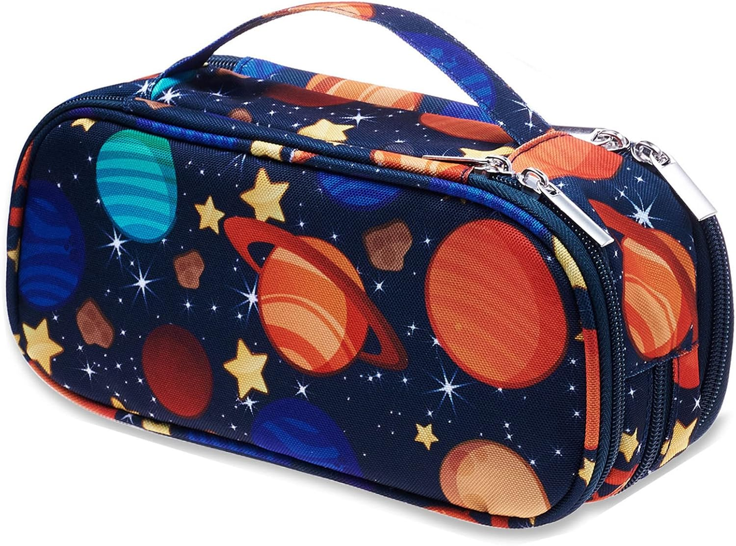 Lparkin Space Canvas Galaxy Pencil Case Gifts Pen Bag Pouch Box Gadget Stationary Case Makeup Cosmetic Bag