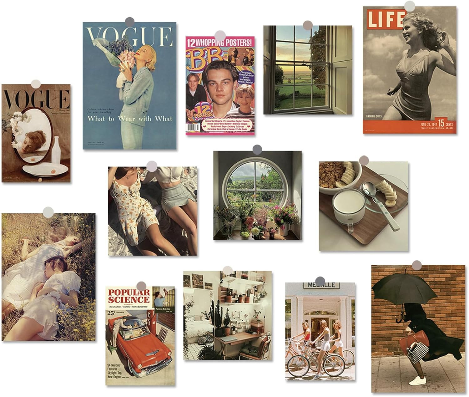 Retro Advertising Artwork Posters for Dorm Wall Art Prints Collage, Paper Prints Unframed 14 Pcs Wall Poster Aesthetic Home Decor